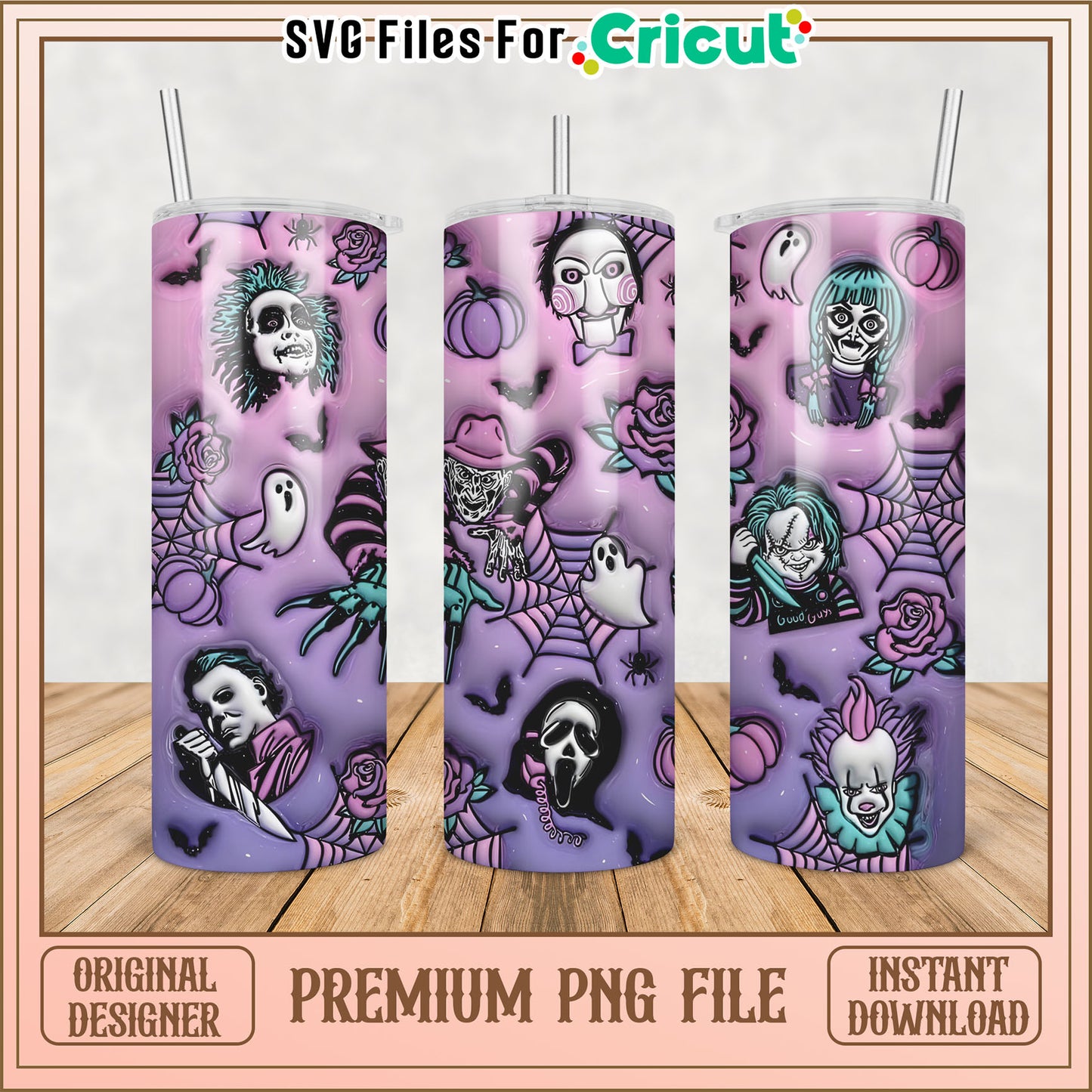 Premium Halloween Tumbler PNG Design for Cricut Crafting Files