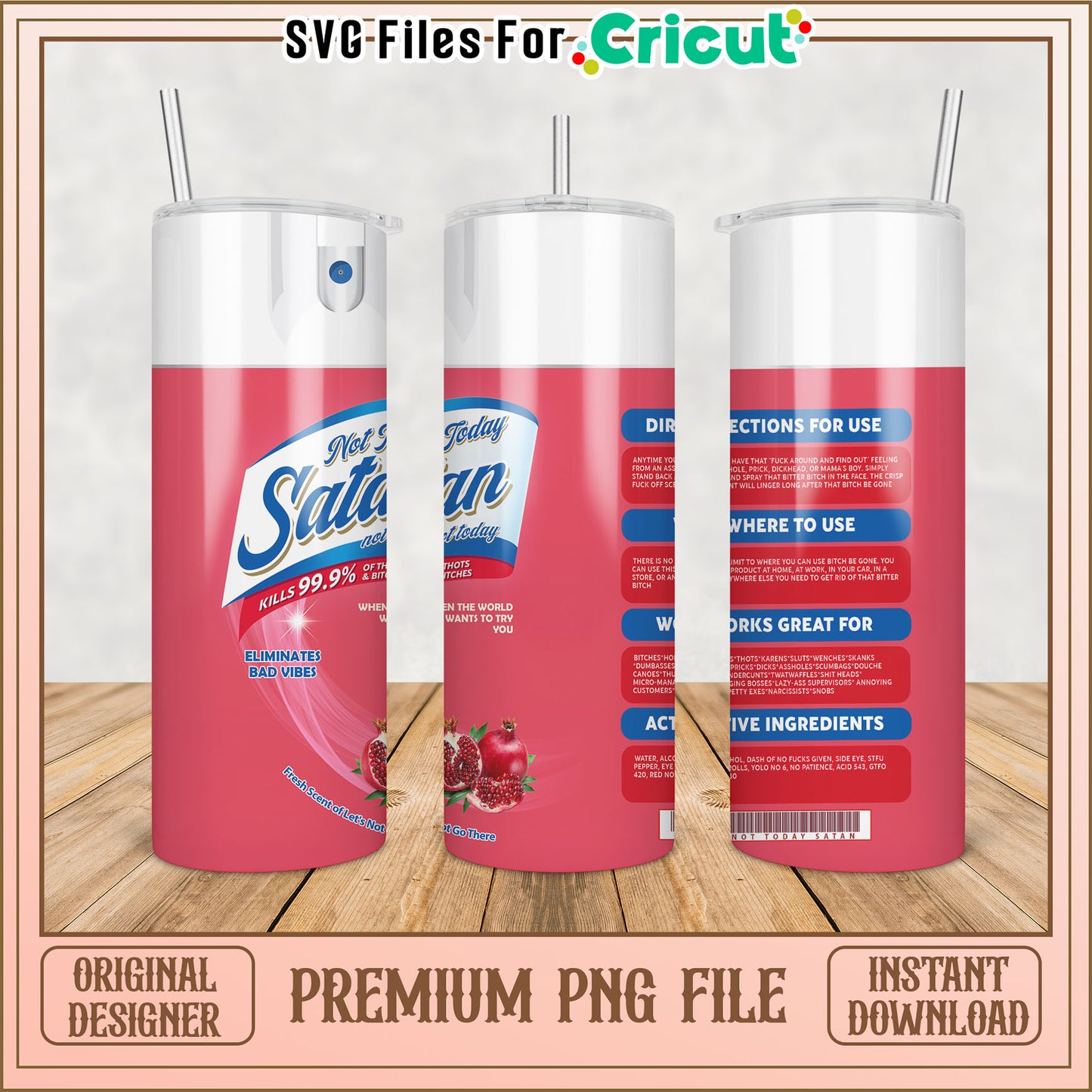 Premium PNG File Tumbler Design for Cricut Projects Download