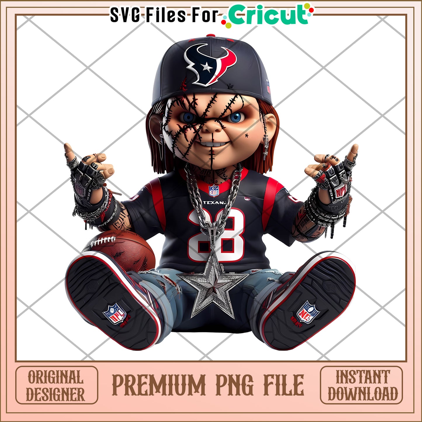 Premium PNG File with Football Character Design, Instant Download Item