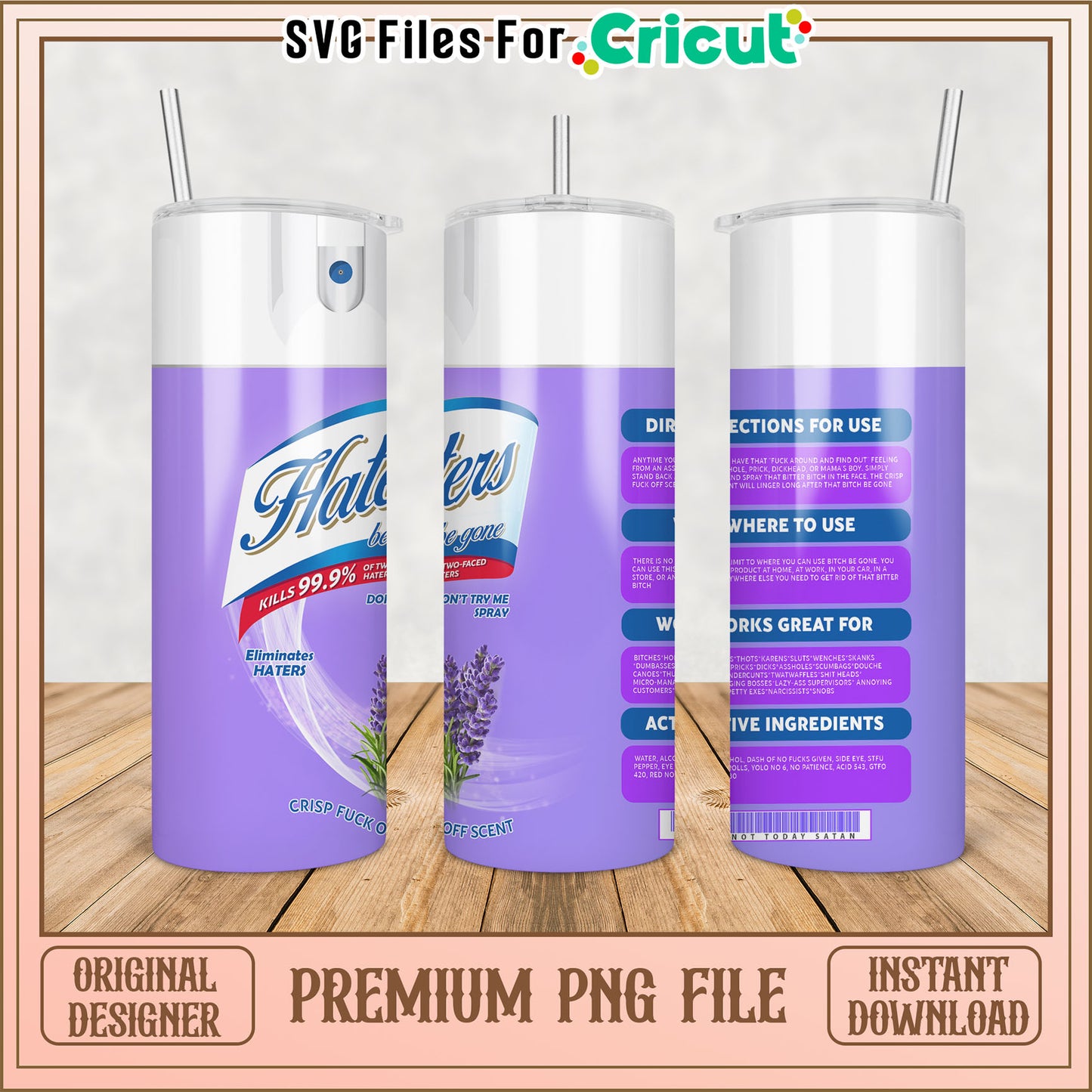 Premium PNG Tumbler Design Instant Download for Cricut Projects