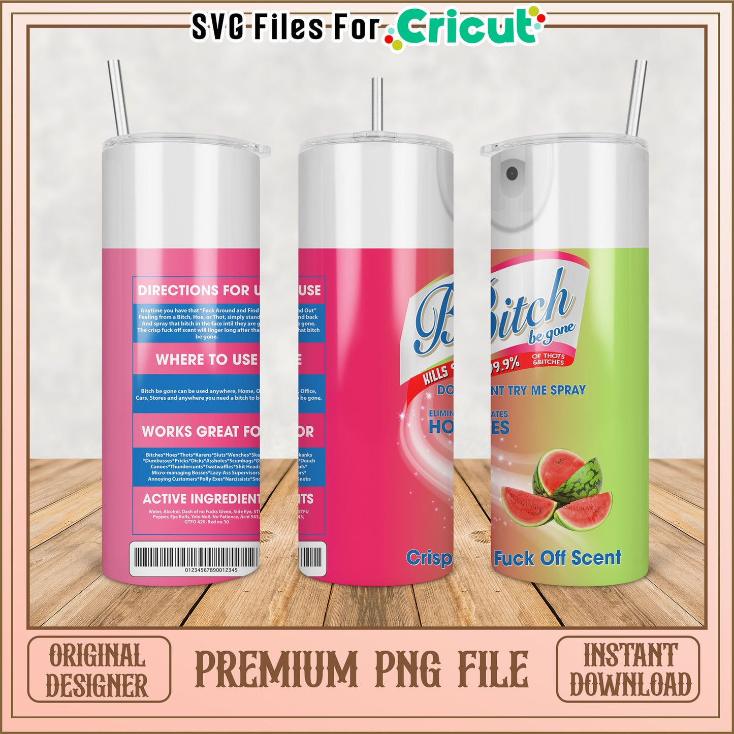 Premium PNG Tumbler Design for Cricut, Instant Download Available