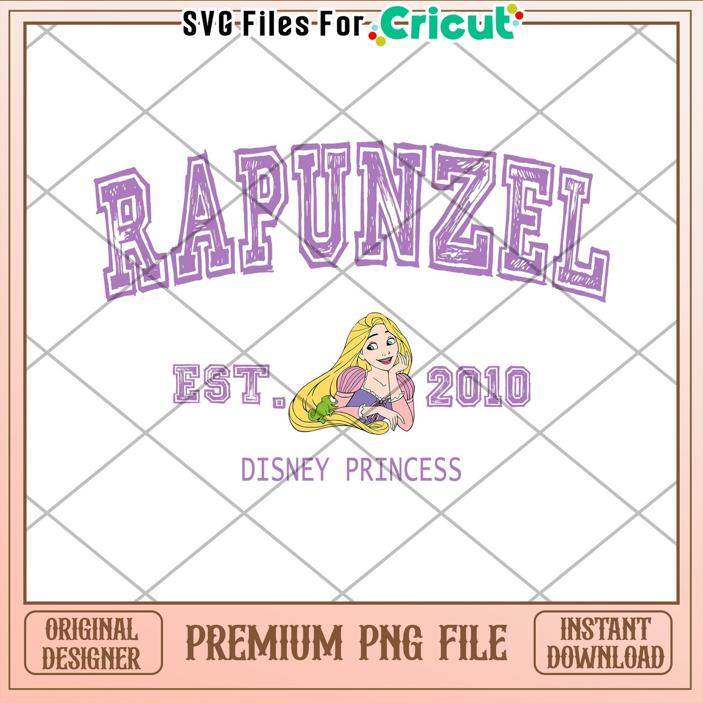 Premium Rapunzel PNG Disney Princess Artwork for Cricut Designs