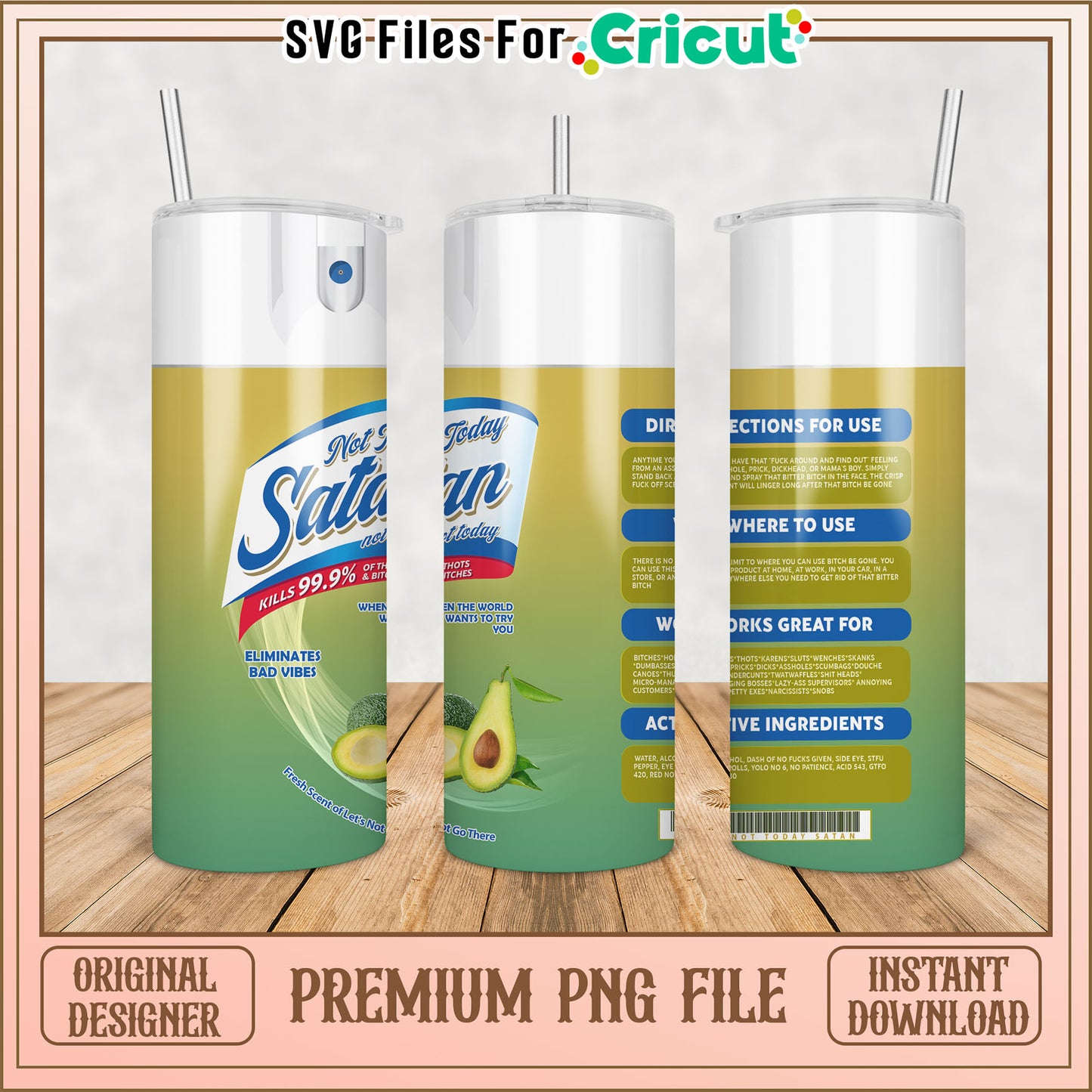 Premium Tumbler Design PNG File for Cricut Easy Downloads