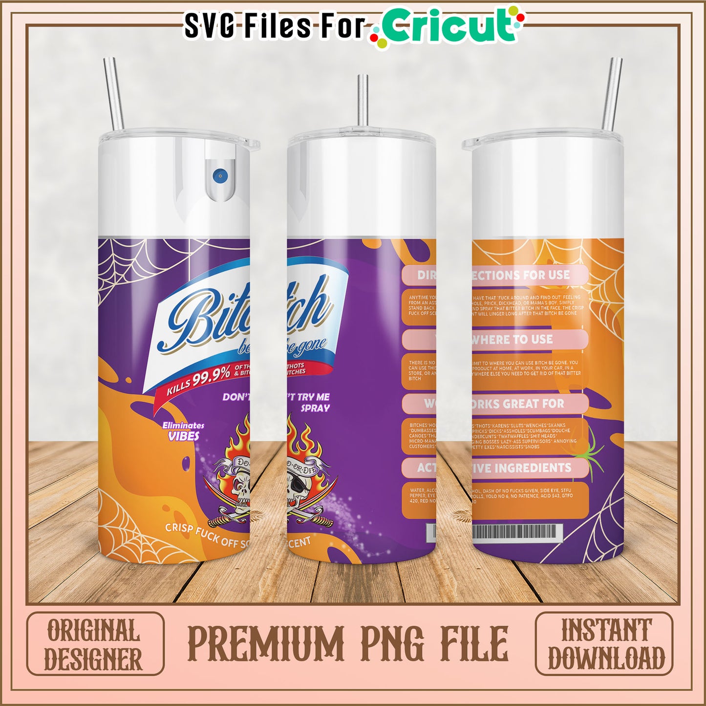 Premium Tumbler PNG Design for Cricut Instant Download Use