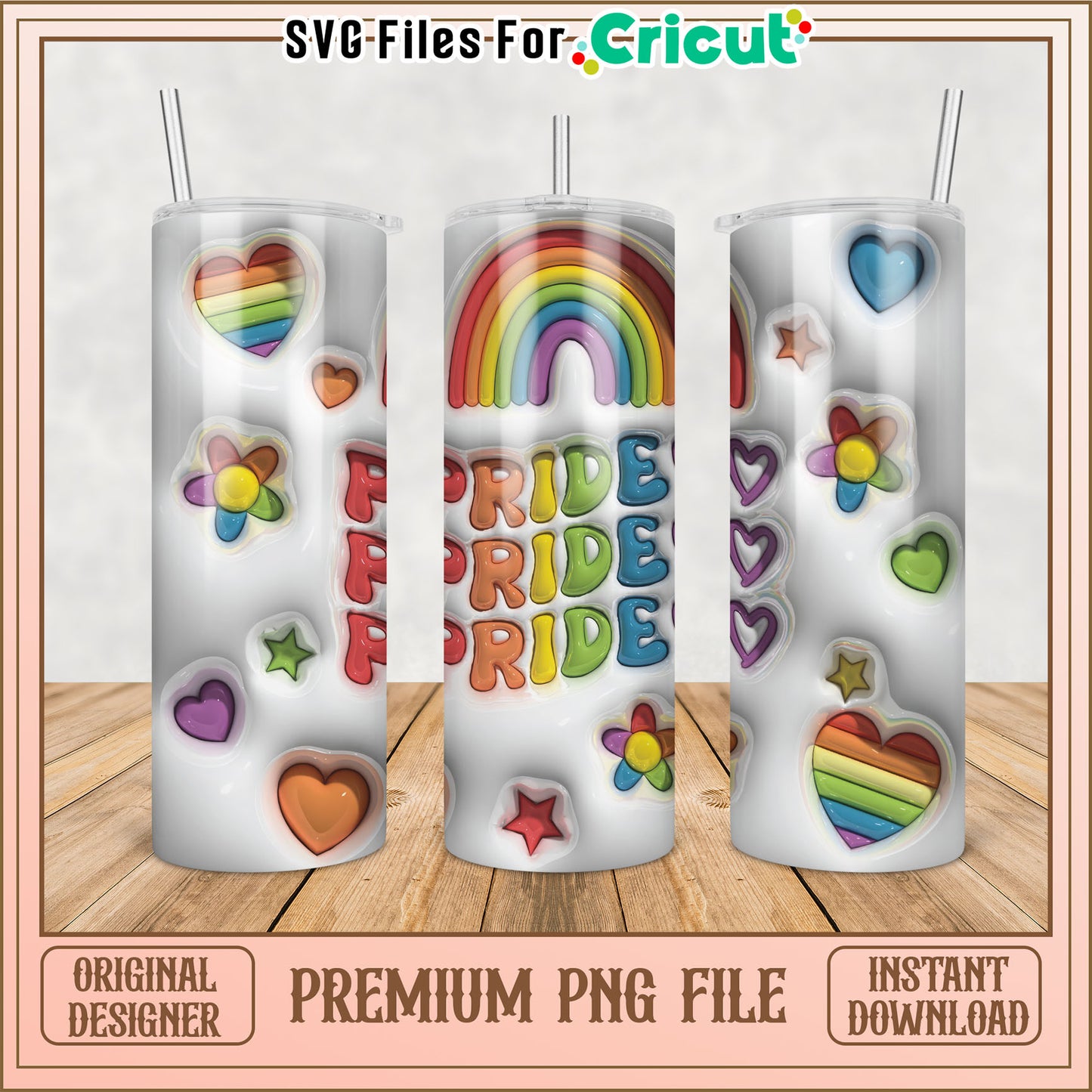 Pride Rainbow Tumbler PNG