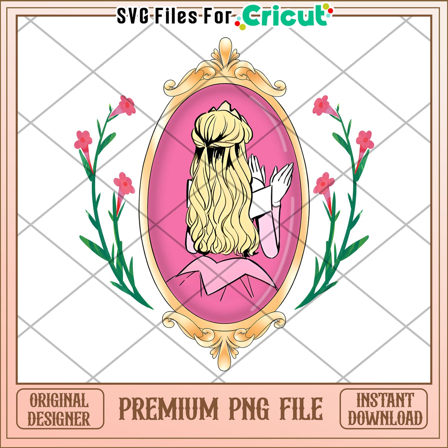 Princess Aurora PNG Floral Frame