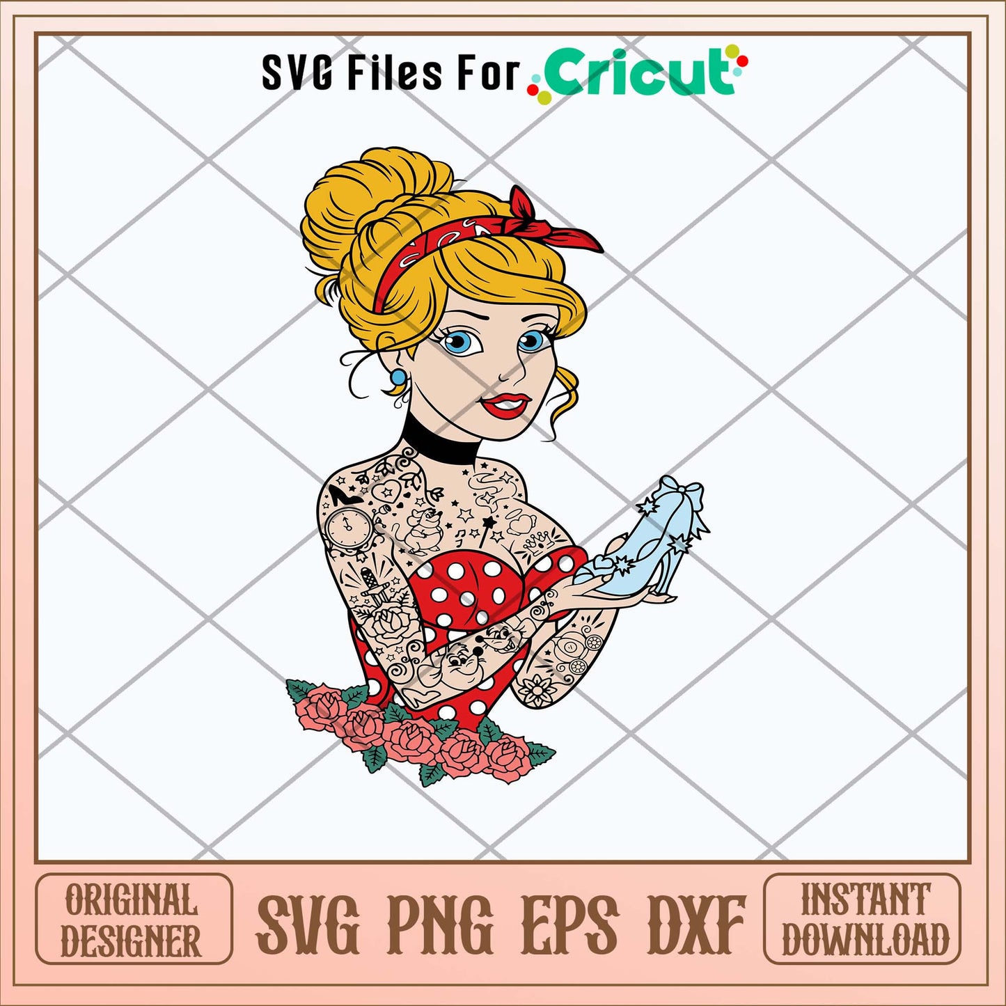 Princess Cinderella Tattoo Svg, Cinderella Svg-Svgfilesforcricut