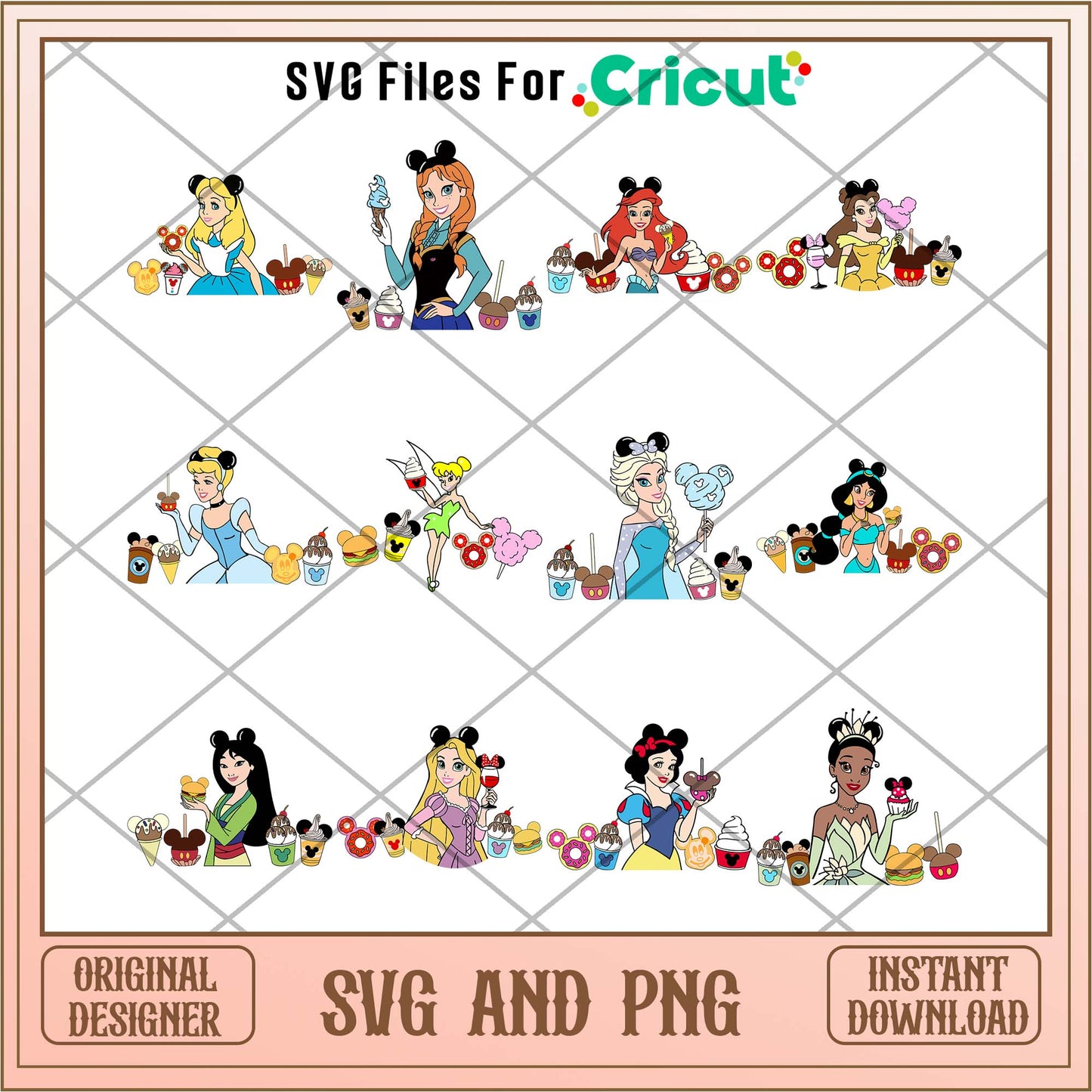 Disney Halloween Princess drinks svg bundle