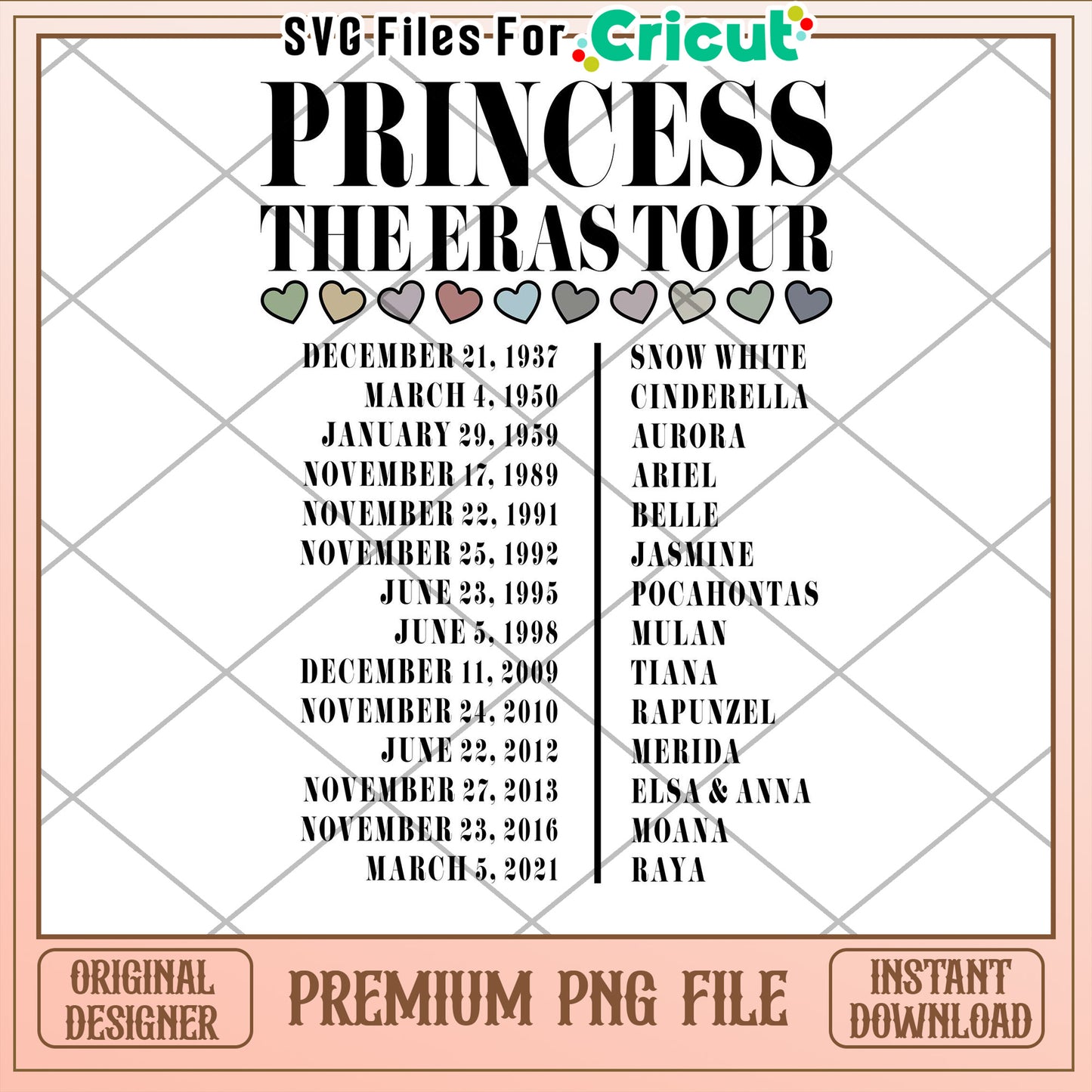Princess Eras Tour PNG Printable