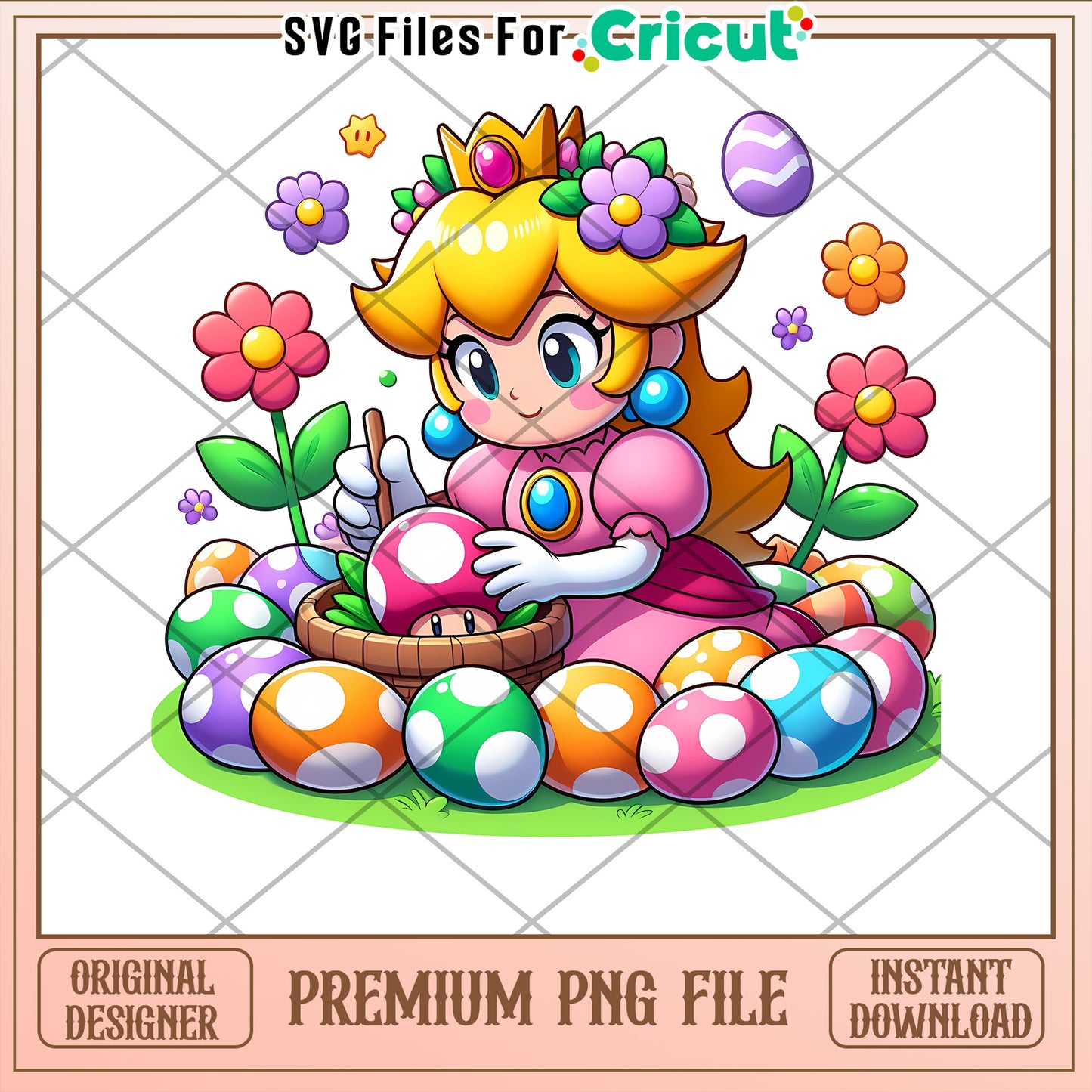 Princess Peach Easter PNG Cricut Design