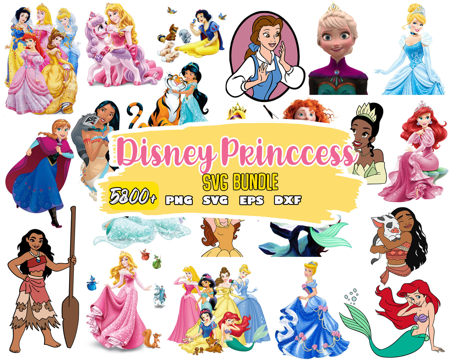 Disney princess bundle svg, disney princess svg, disney svg