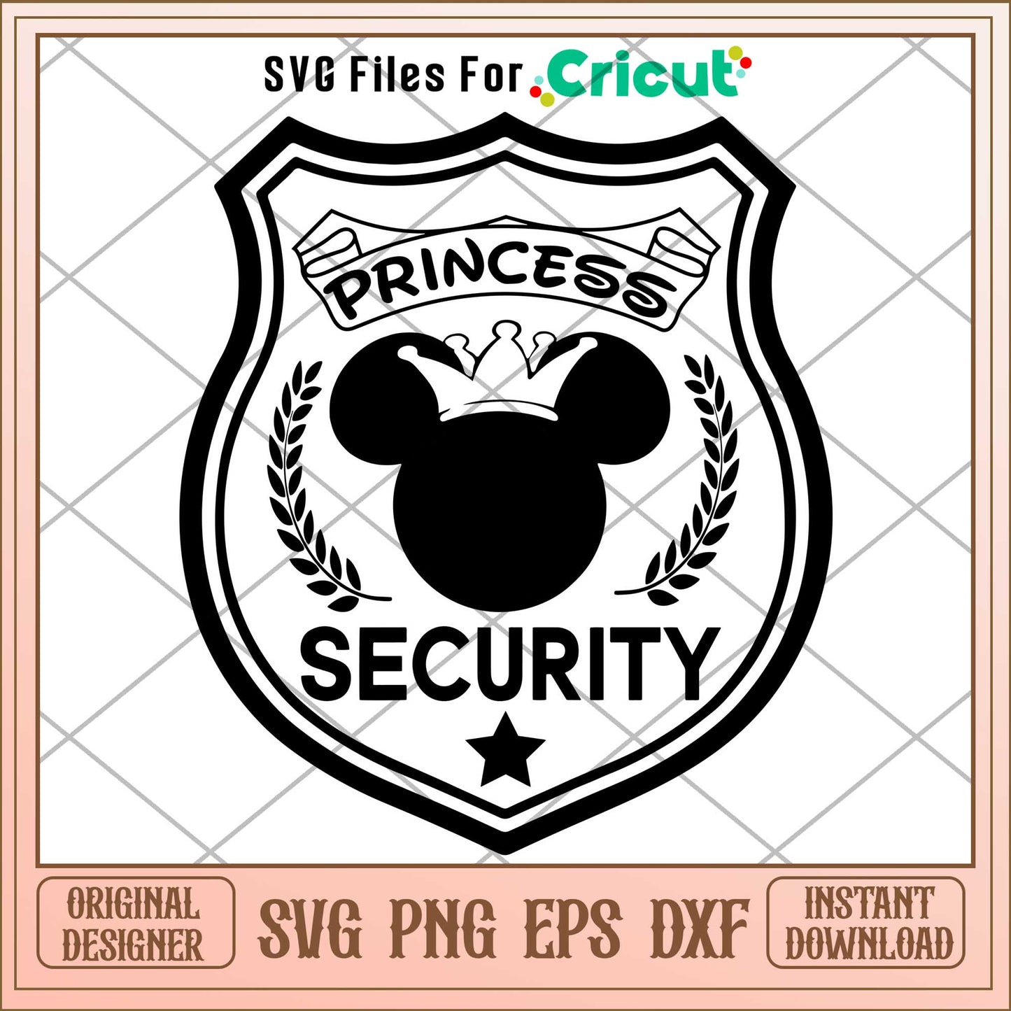 Princess Security Minnie mouse black svg, Disney princess name, digital download