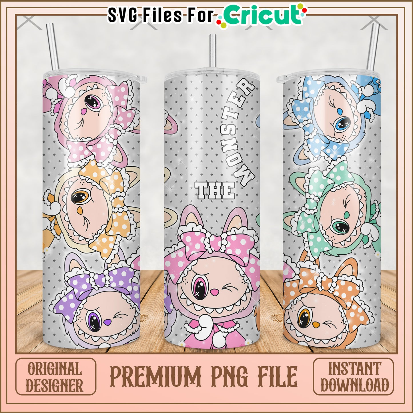 Princess labubu characters tumbler png, labubu macaron png, the monsters labubu png