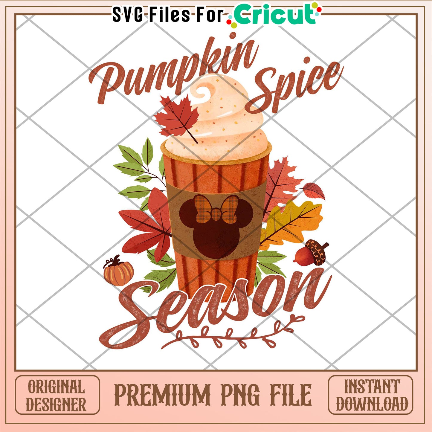 Pumpkin Spice Season PNG Minnie Mouse