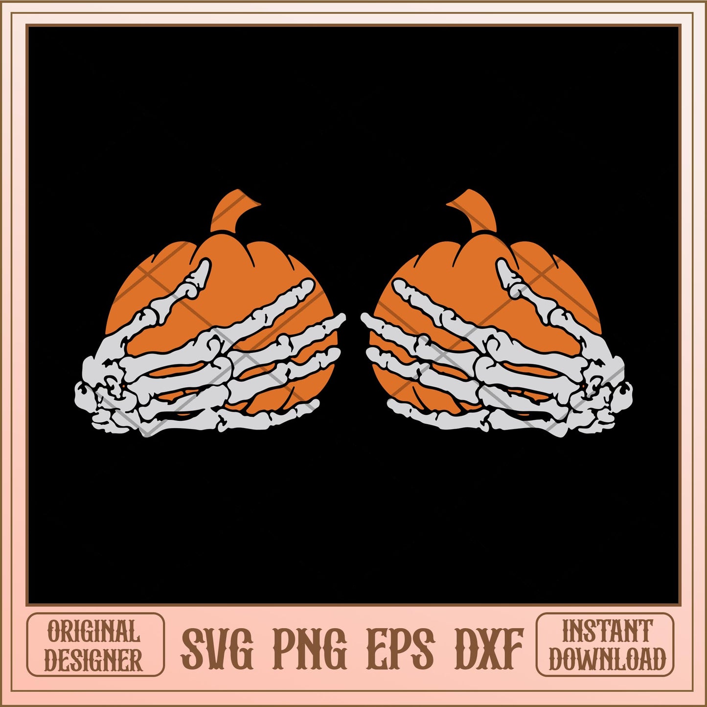 Pumpkins skeleton hands boobs svg, halloween characters svg, digital download