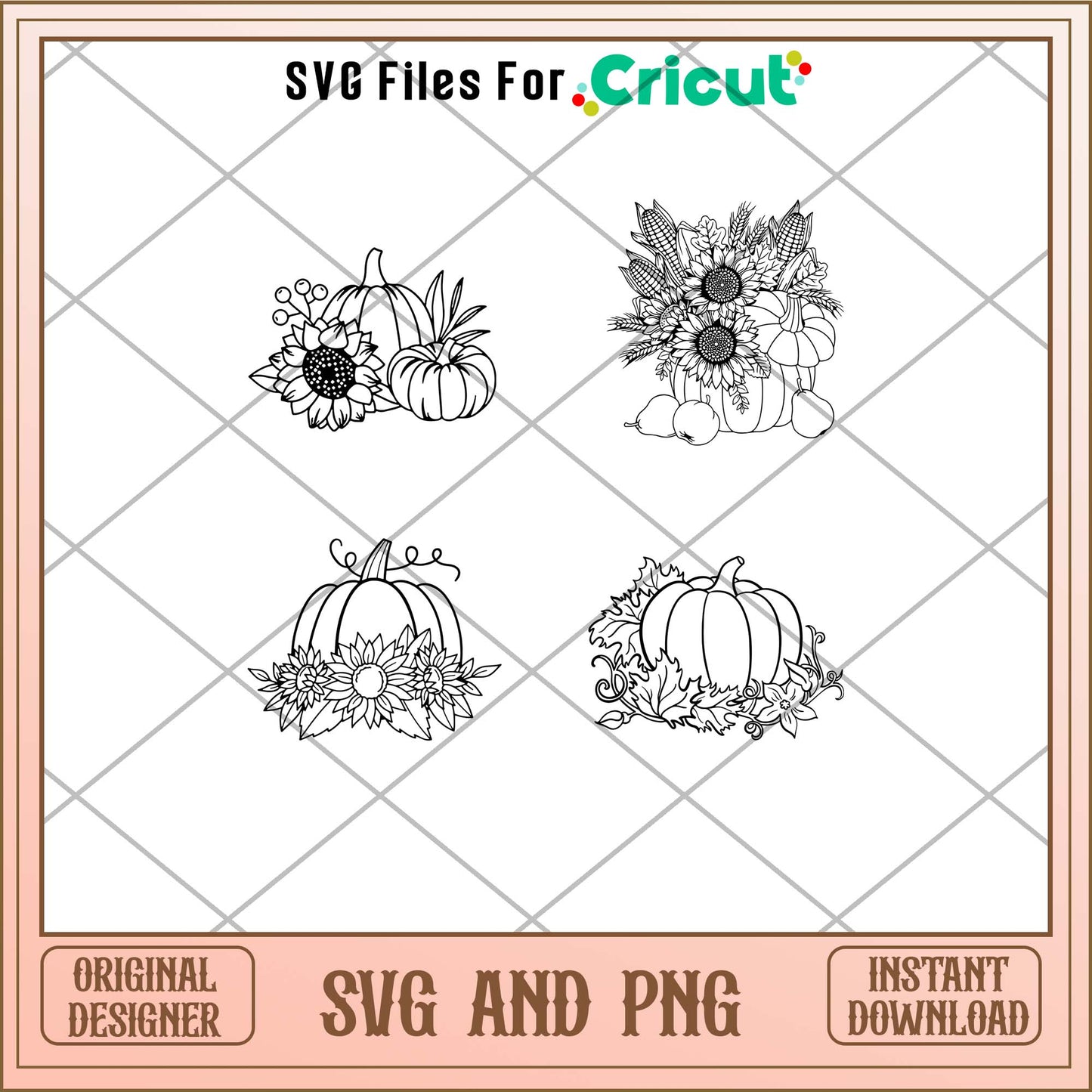 Pumpkin sunflower svg bundle, Cute mom life art svg bundle - Svgfileforcricut