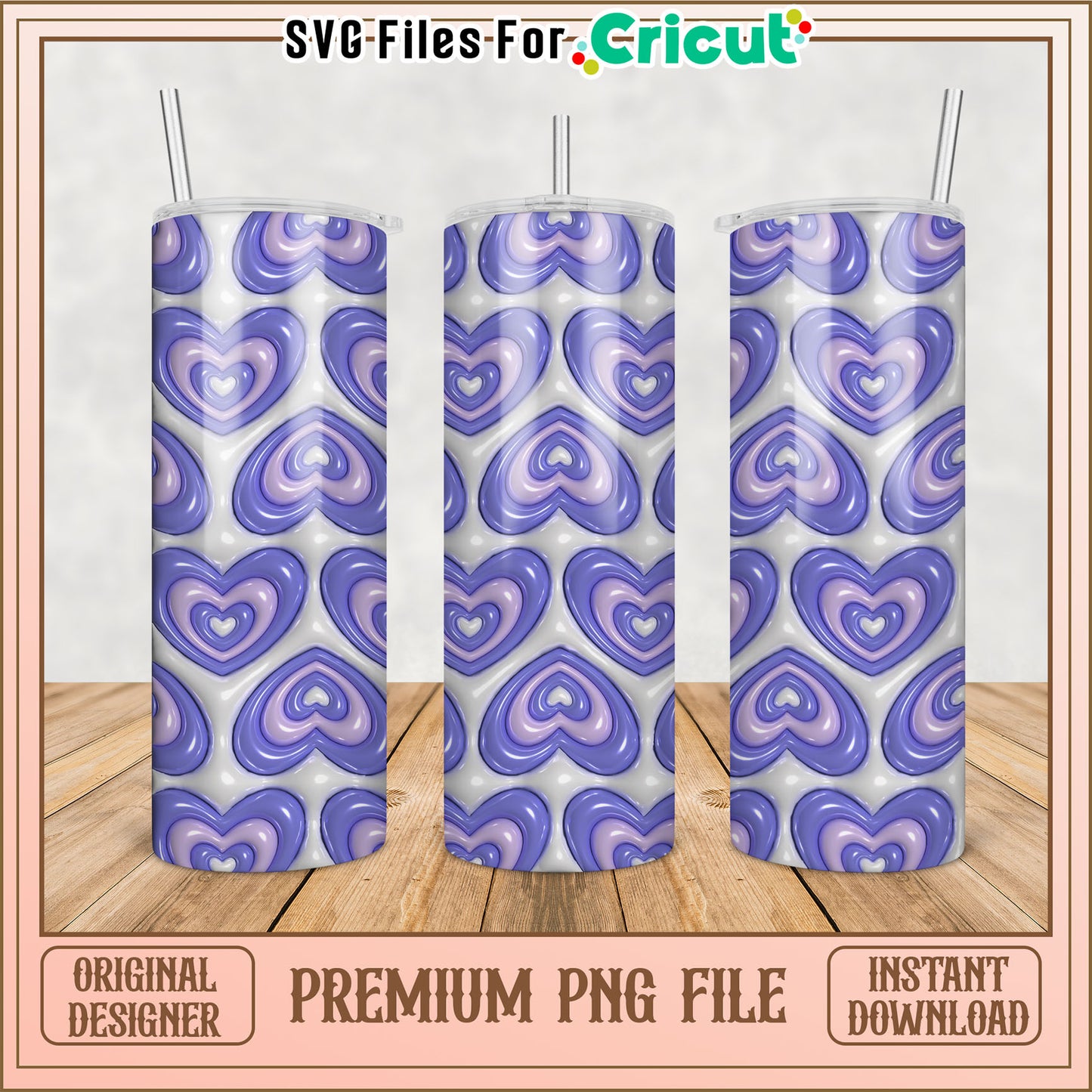 Purple Heart Tumbler PNG