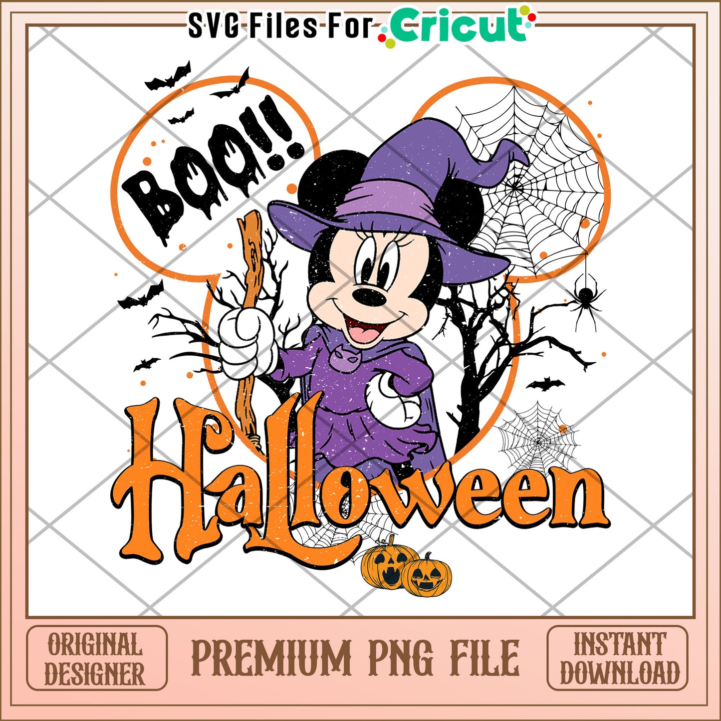 Purple witch minnie png, halloween decorations png, spooky fall png
