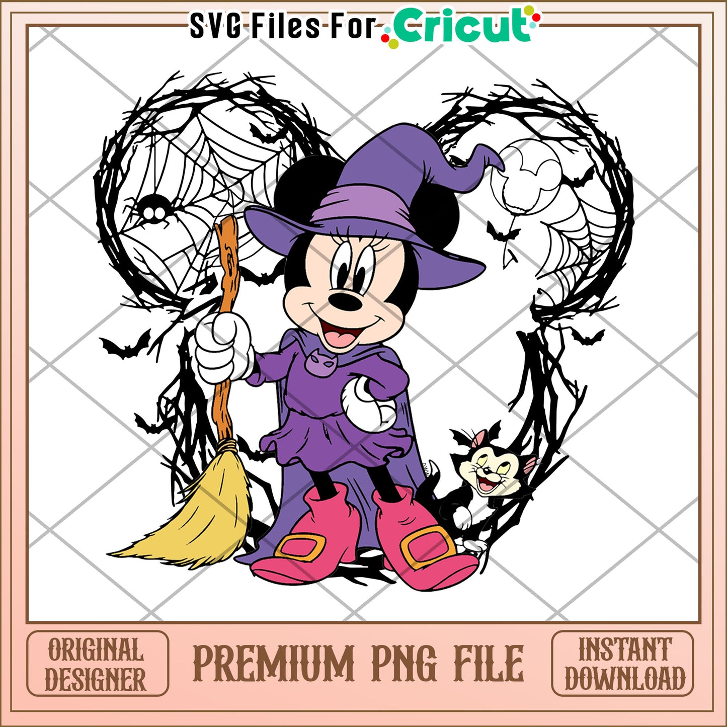 Purple witch minnie png, halloween events png,trick or treat png