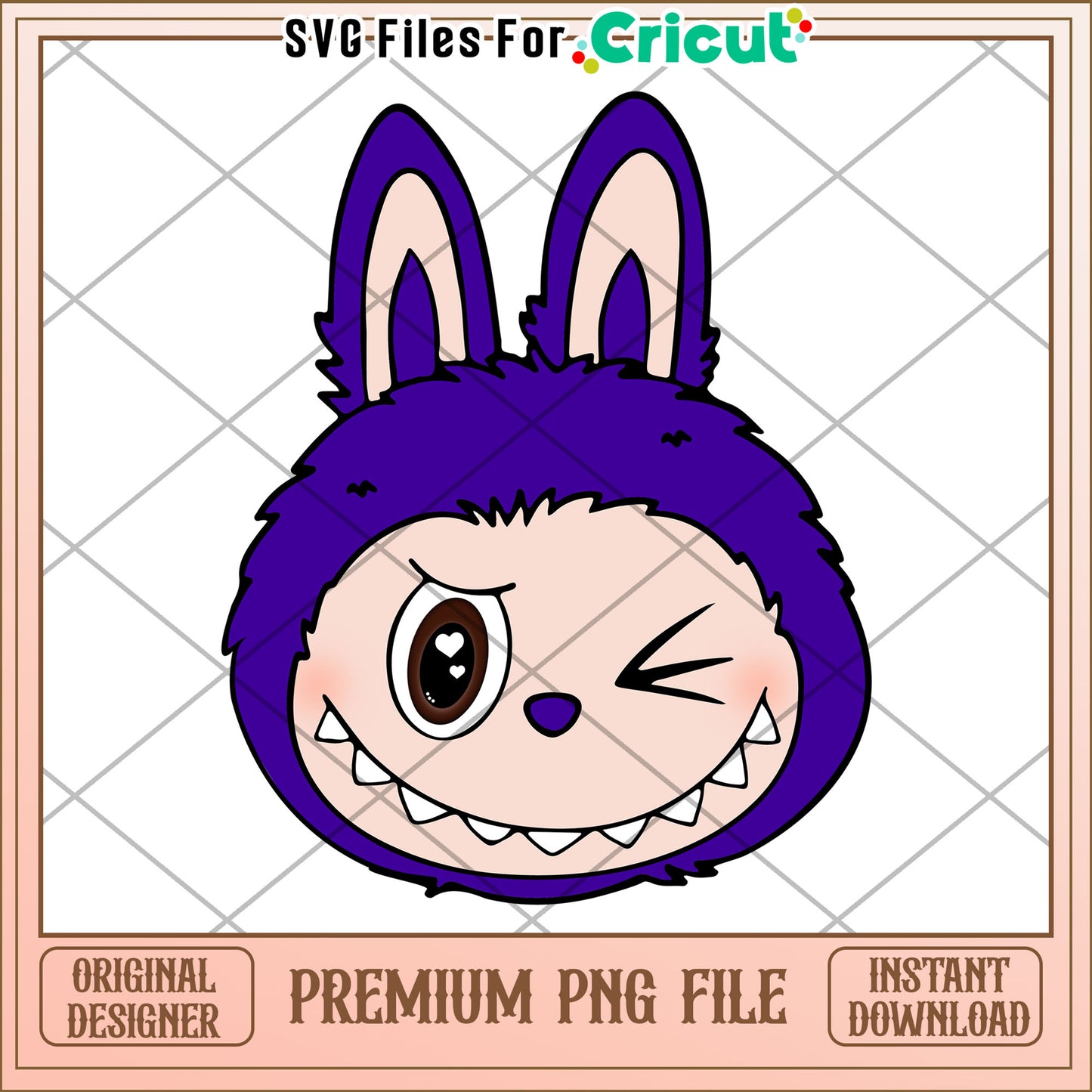 Purplr labubu head png, labubu png, have a seat labubu png
