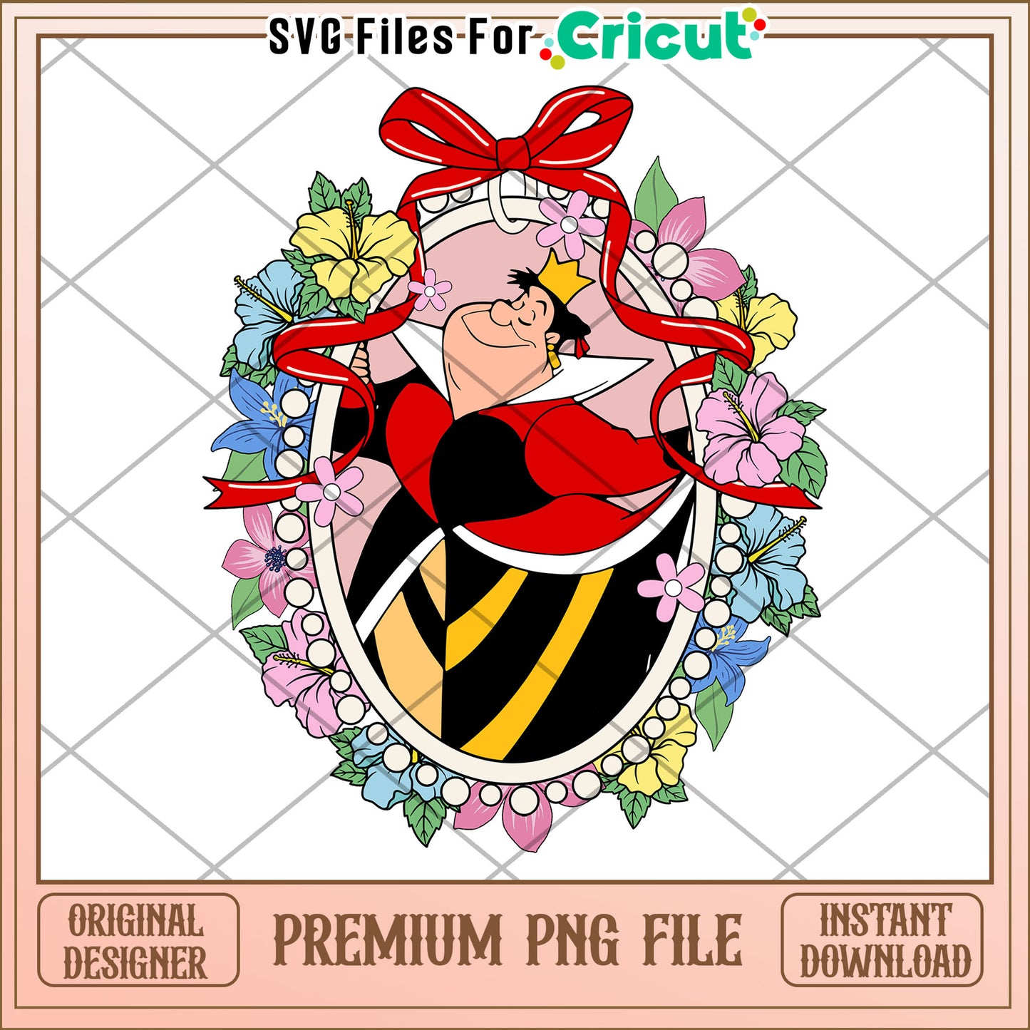 Queen of Hearts Floral PNG Download