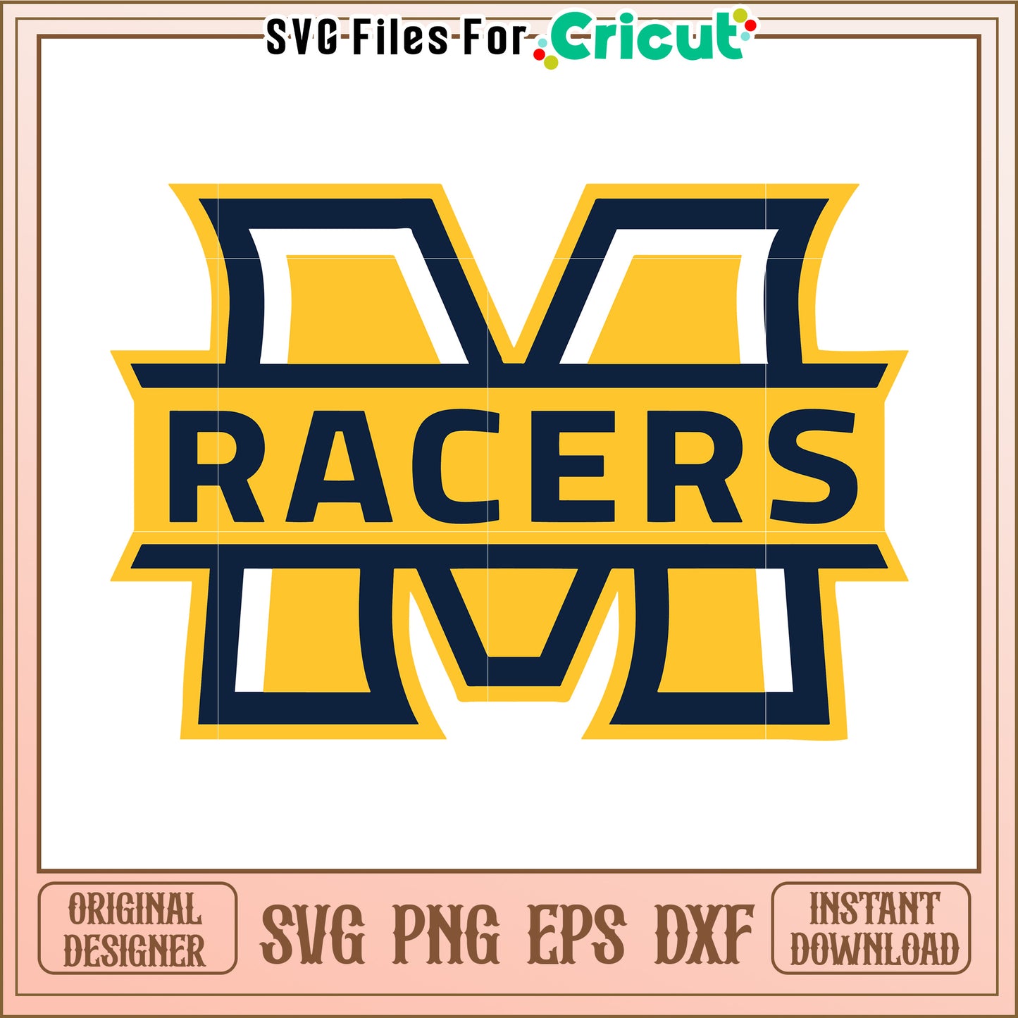 Racers Logo SVG File for Cricut, High Quality Instant Download Design