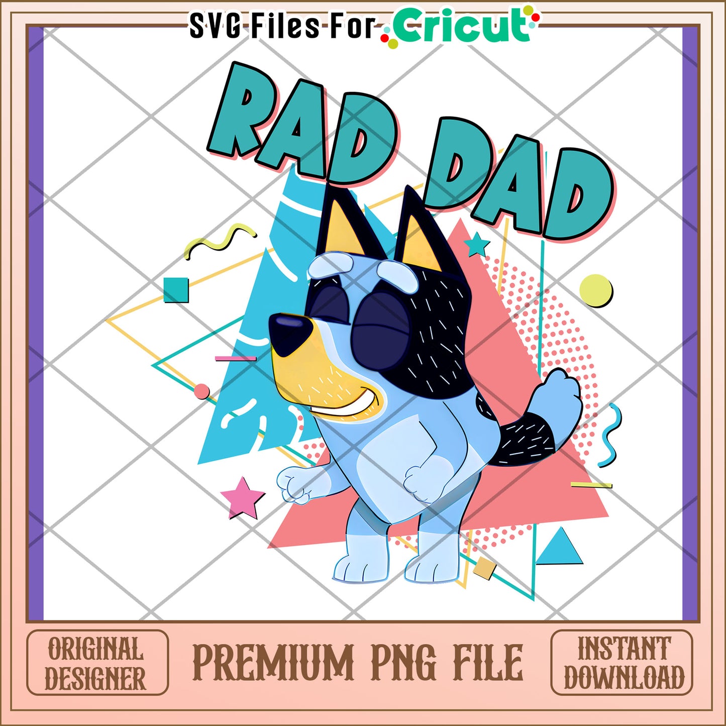 Rad Dad Blue Heeler PNG Design