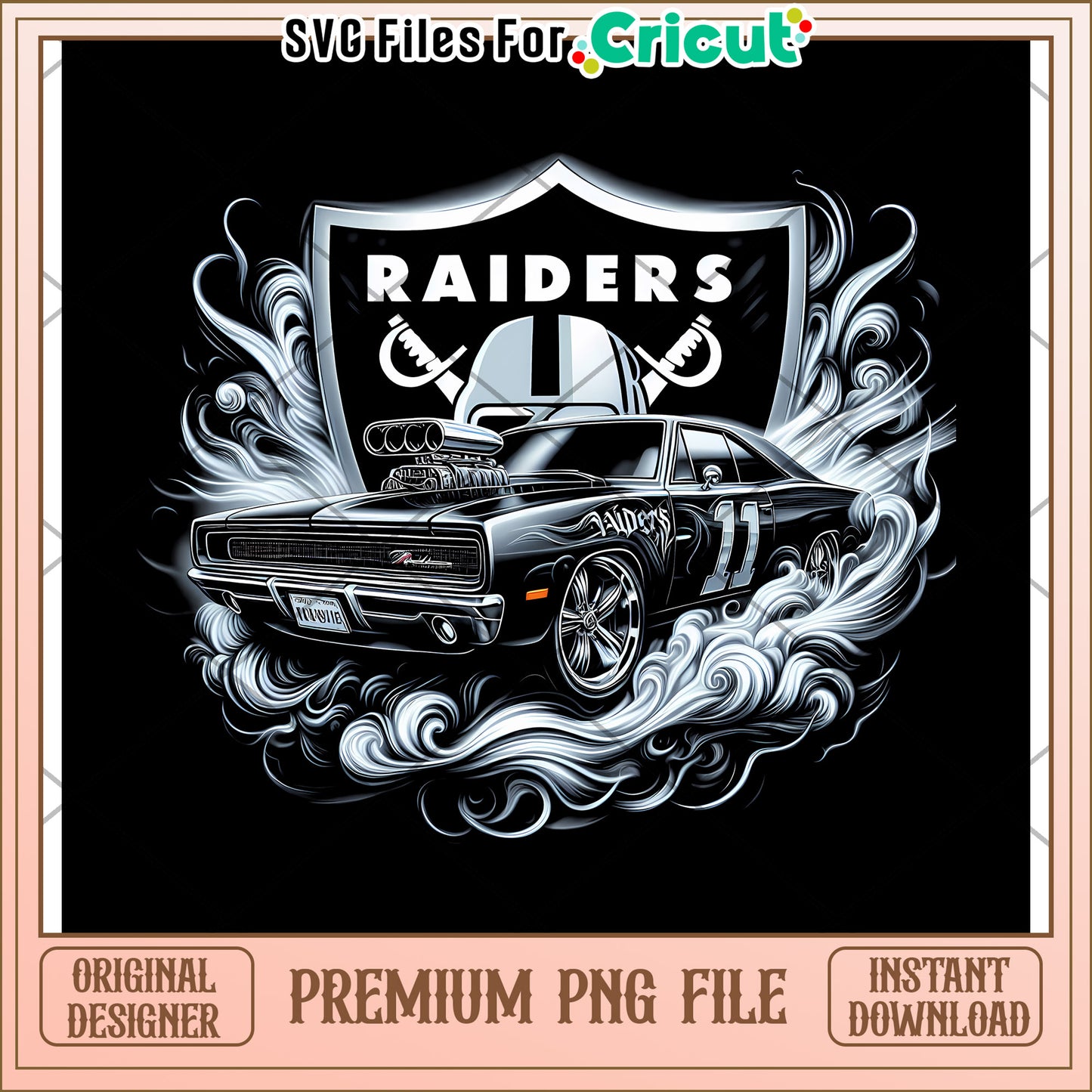 Raiders Car Graphic Design for Cricut, Premium PNG Download File