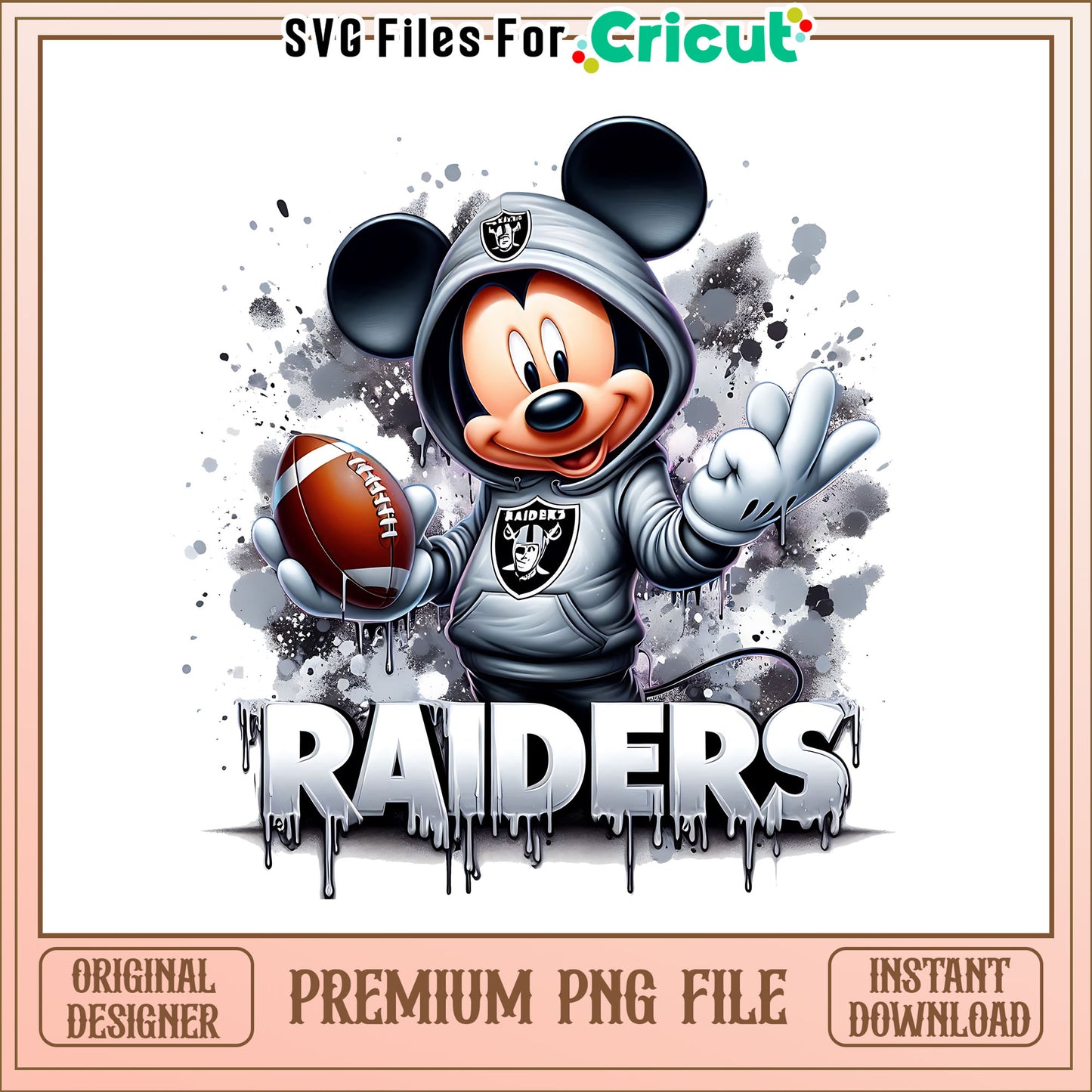 Raiders Mickey rugby ball png, Las Vegas Raiders png, NFL png