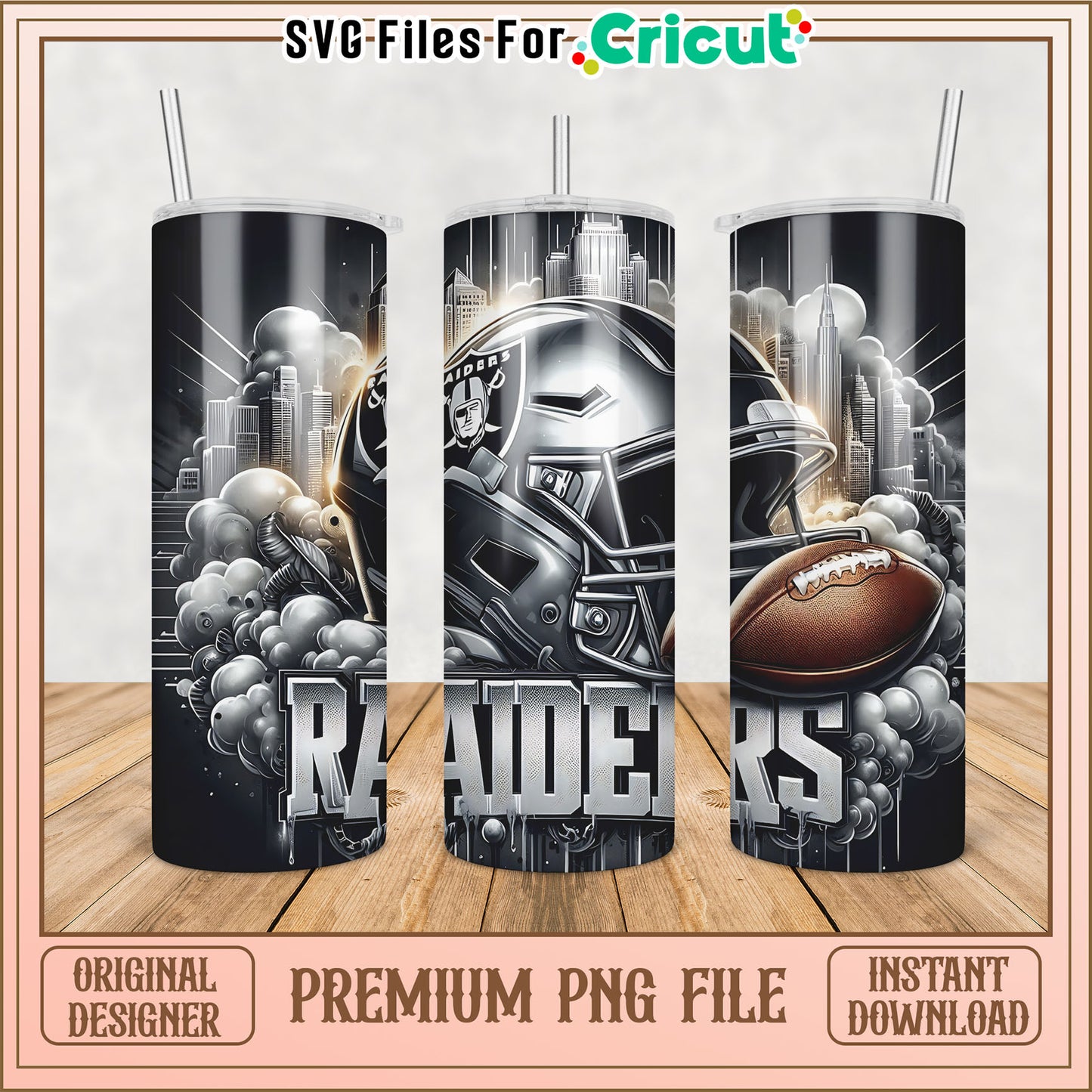 Raiders Tumbler PNG Design Instant Download