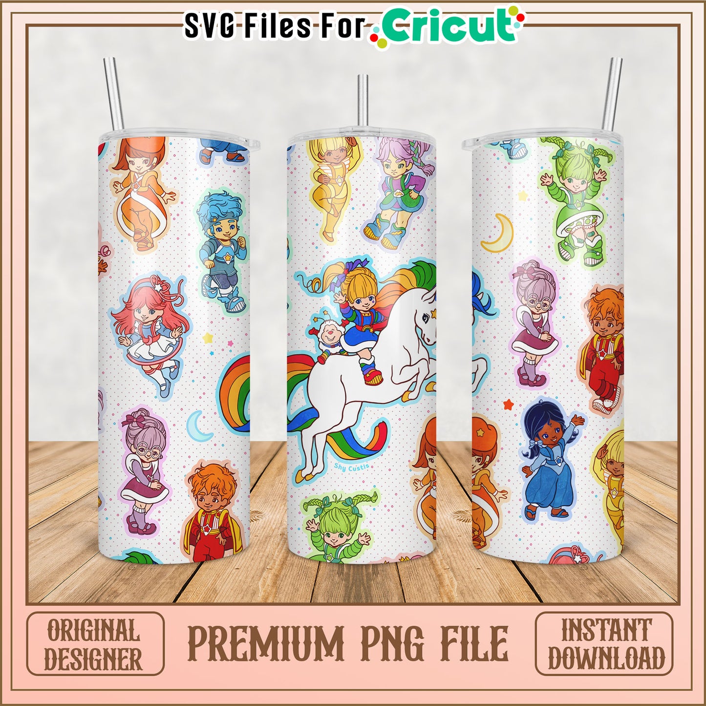 Rainbow Brite PNG Tumbler Design