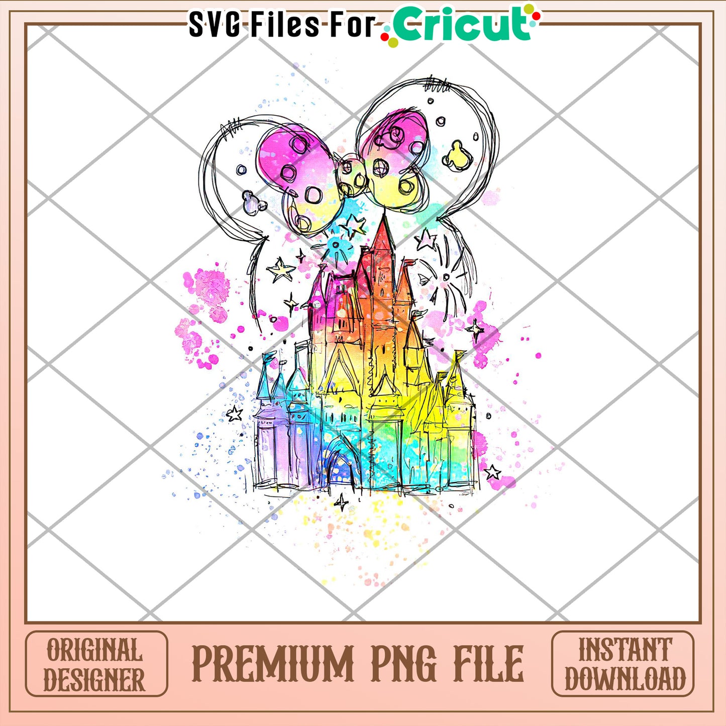 Rainbow Castle PNG Cricut Design