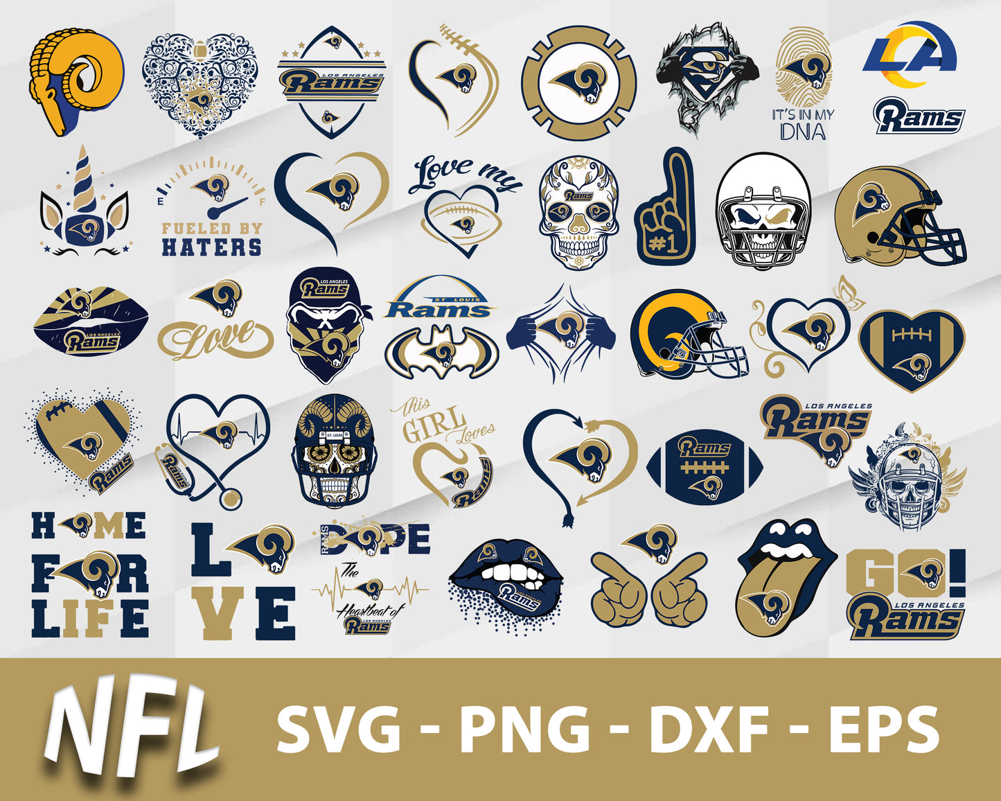 Los angeles rams logo nfl bundle svg, los angeles rams football svg