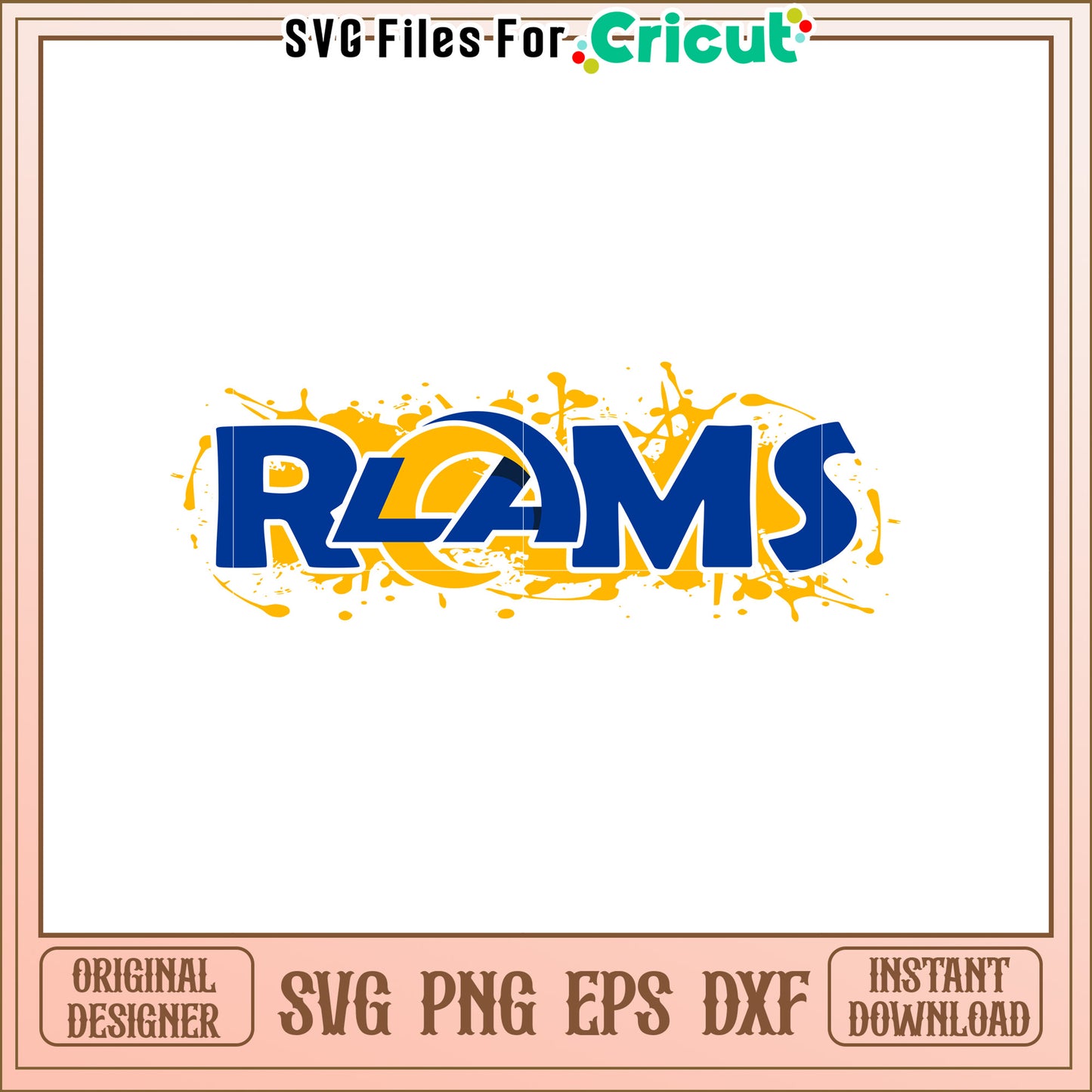 Rams SVG Logo Design Yellow & Blue
