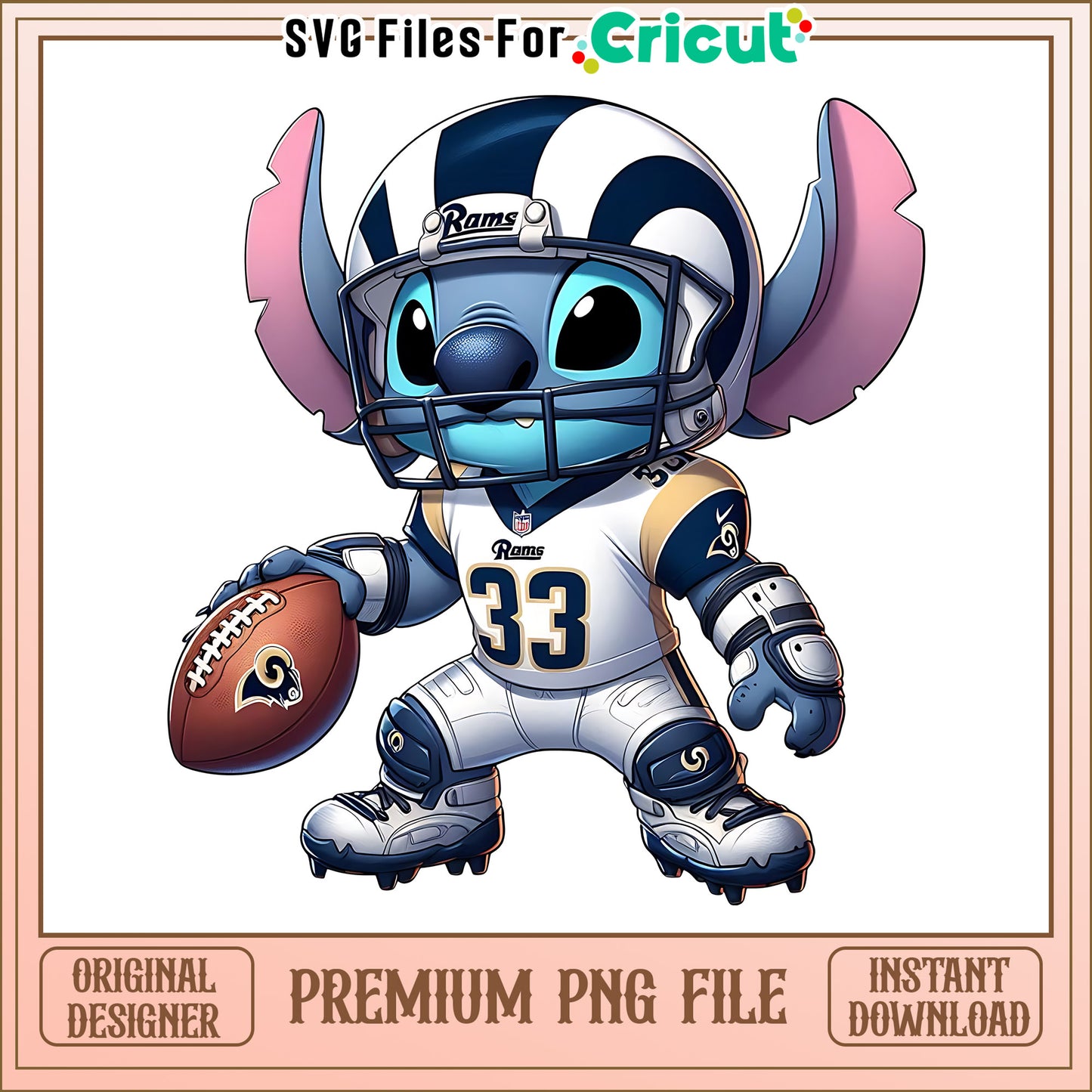 Rams Stitch and rugby ball png, Los Angeles Rams png, NFL png