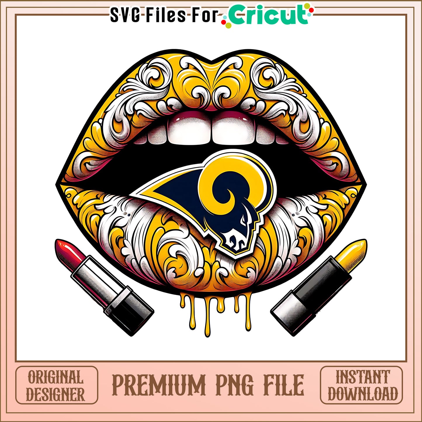 Rams vintage lips design png, Los Angeles Rams png, NFL png