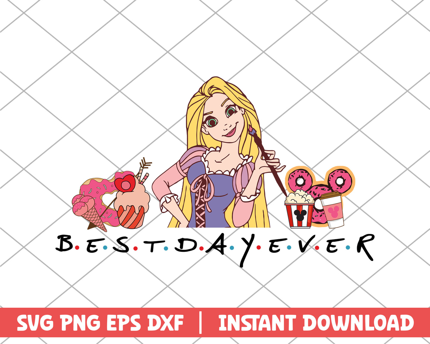 Rapunzel princess best day ever disney svg
