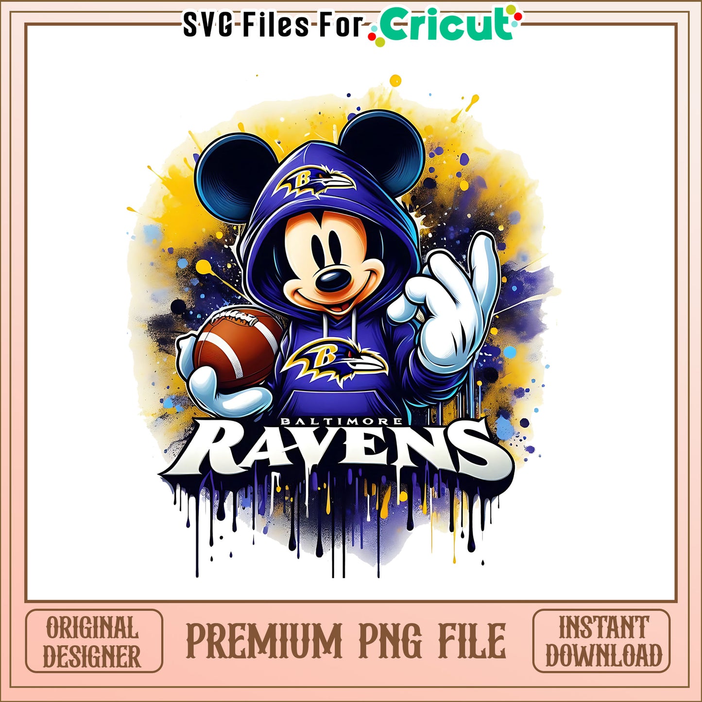 Ravens Mickey rugby ball png, Baltimore Ravens png, NFL png