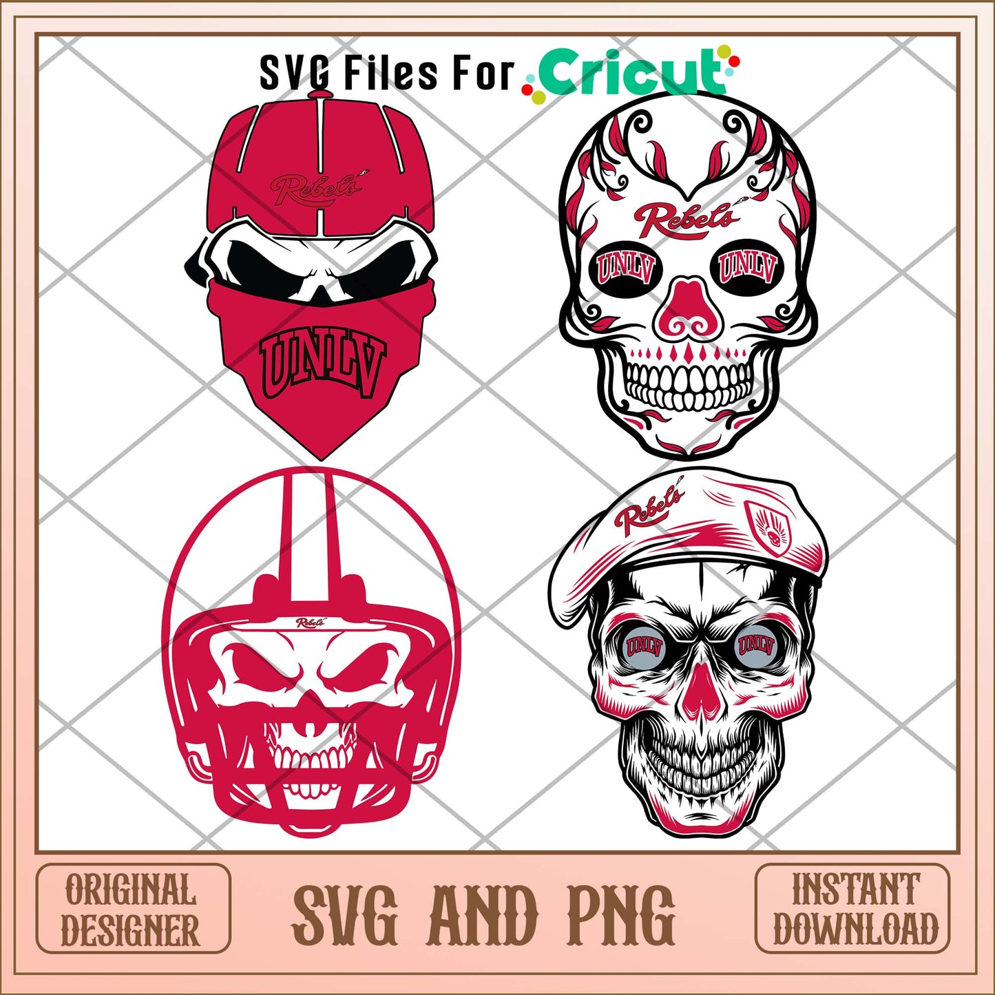 UNLV Rebels skull svg, UNLV Rebels college svg bundle, NCAA svg