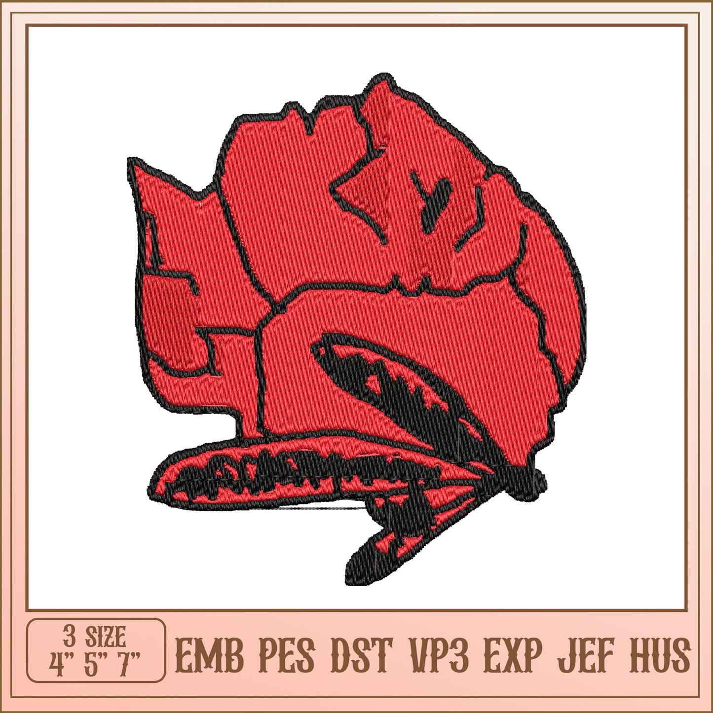 Red Butterfly Embroidery Design