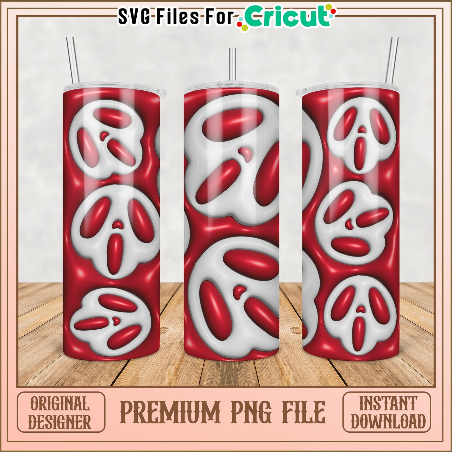 Red Ghost 20oz Skinny Tumbler PNG