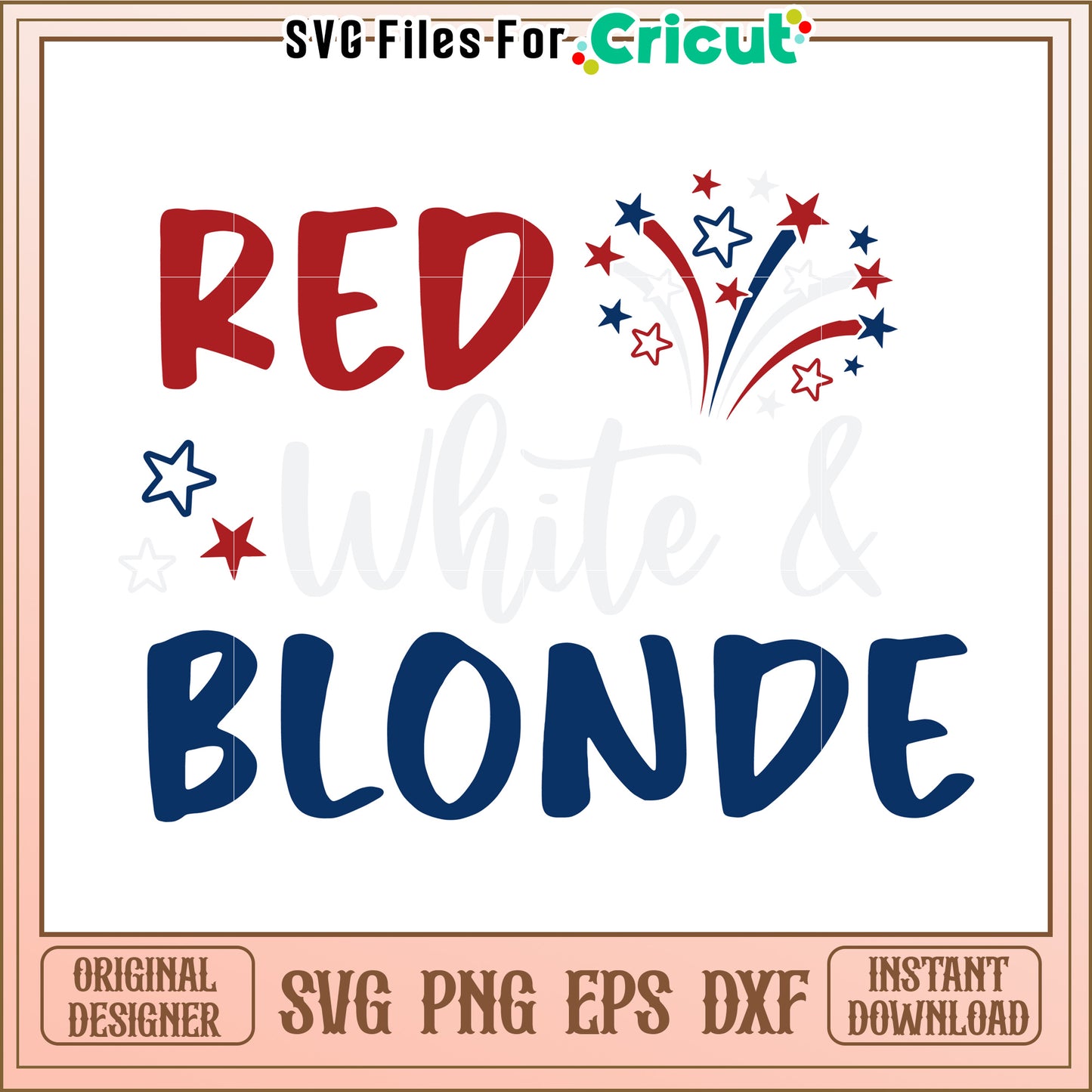 Red White Blonde SVG Design Download