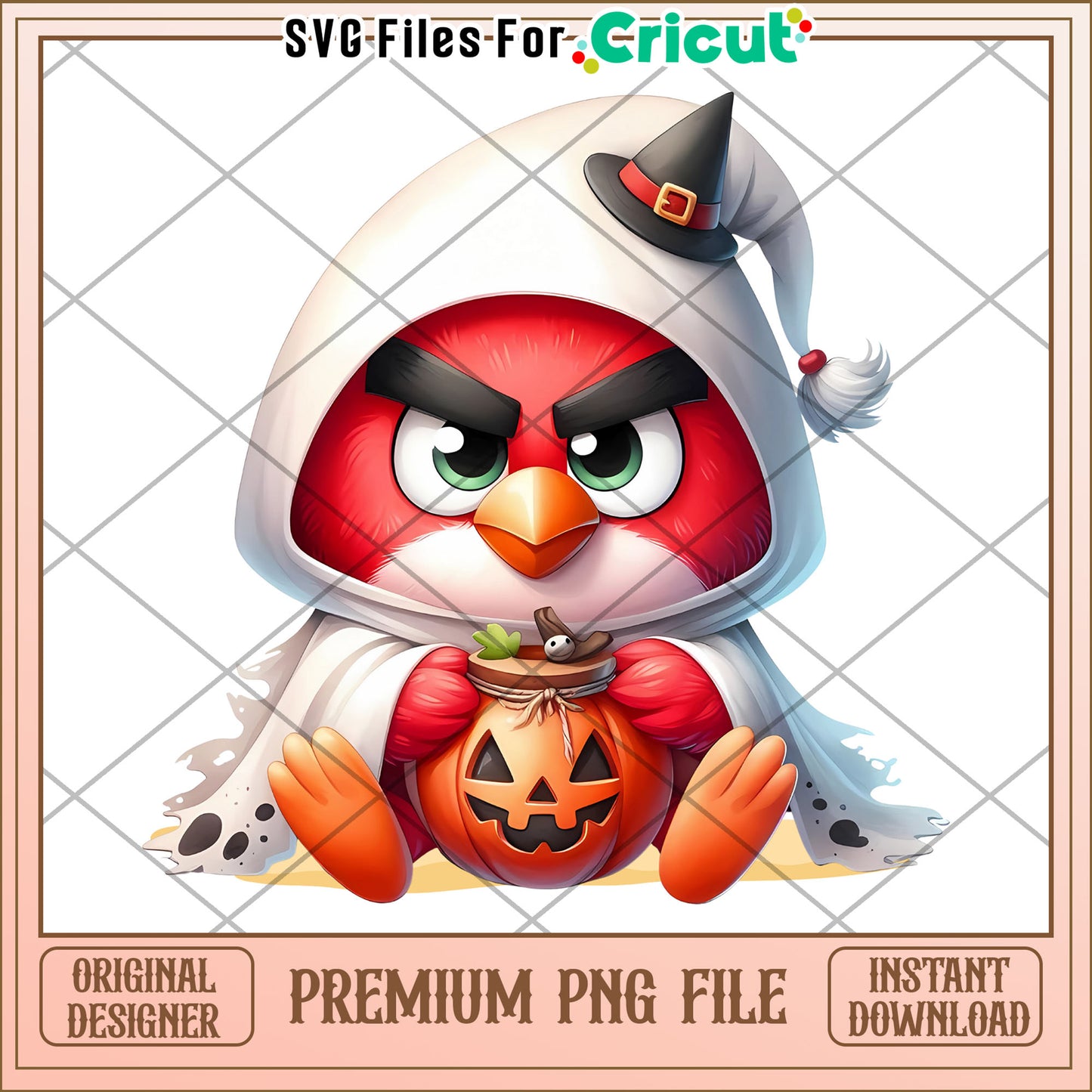 Red angry bird png, halloween horror night png, scary characters png