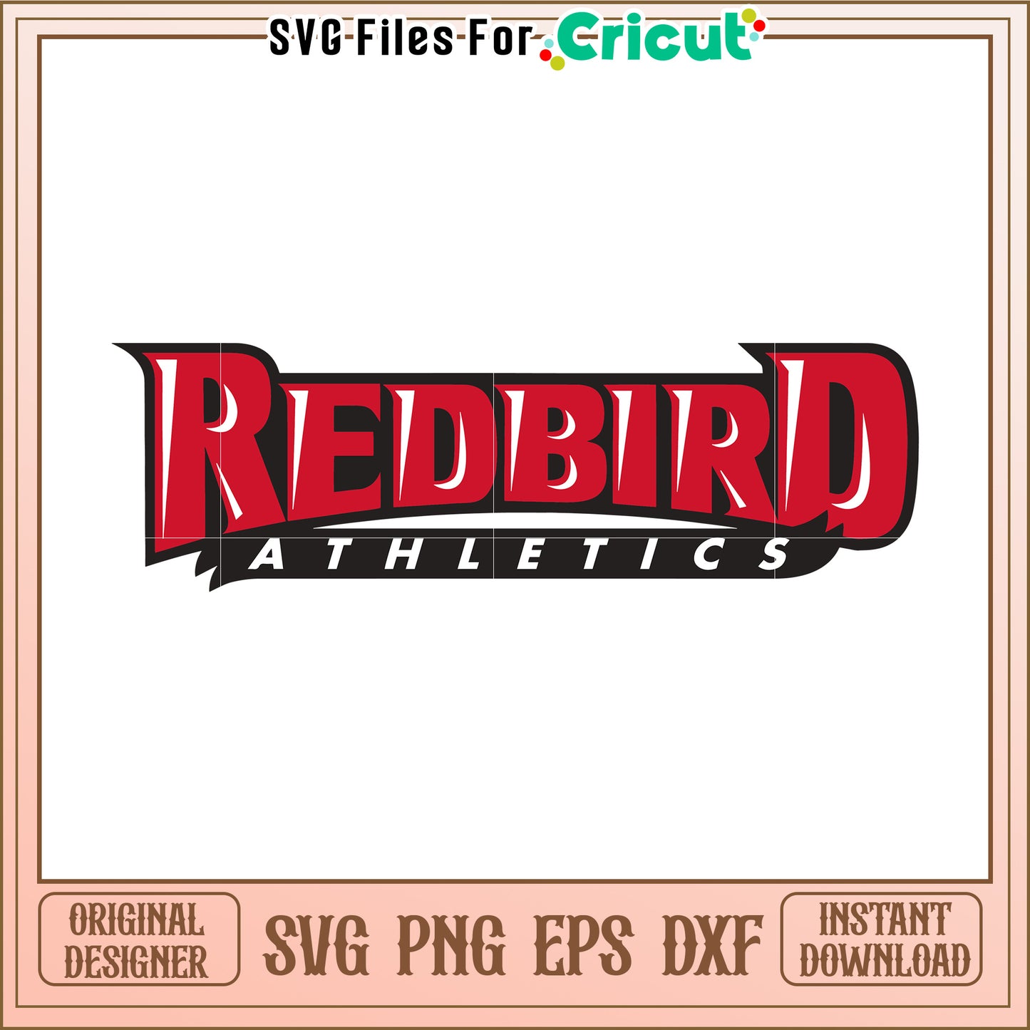 Redbird Athletics logo design for crafts, perfect for Cricut projects