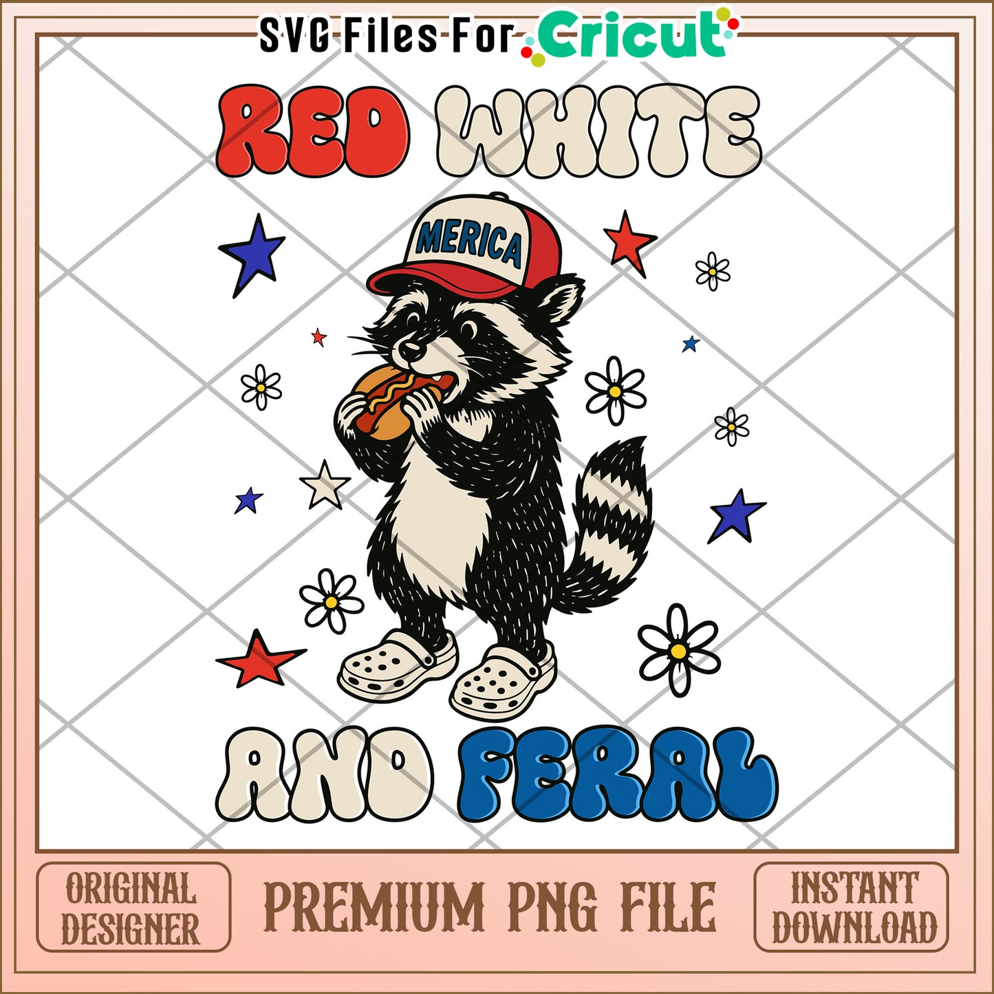 Red white and feral png, rocket racoon png, america flag png