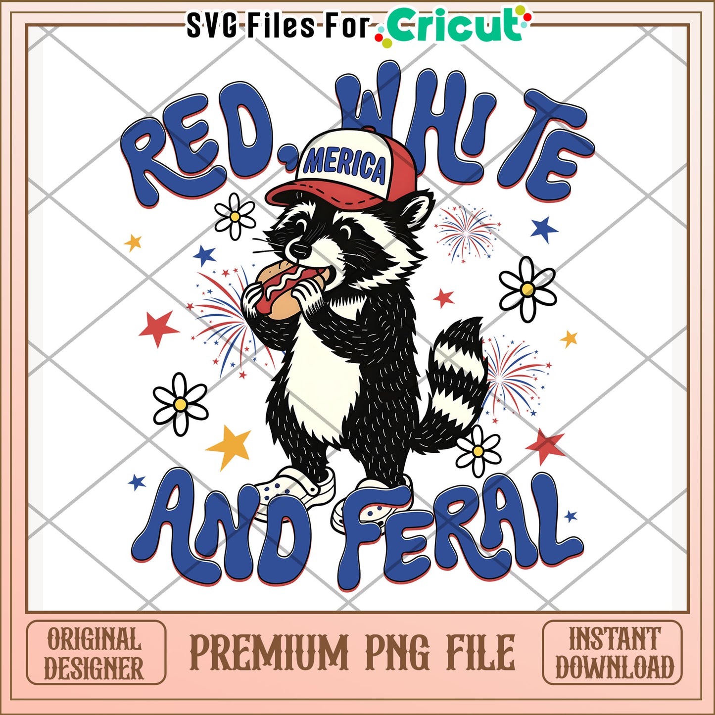 Red white and feral rocket racoon png, america i love png, red white and blue png