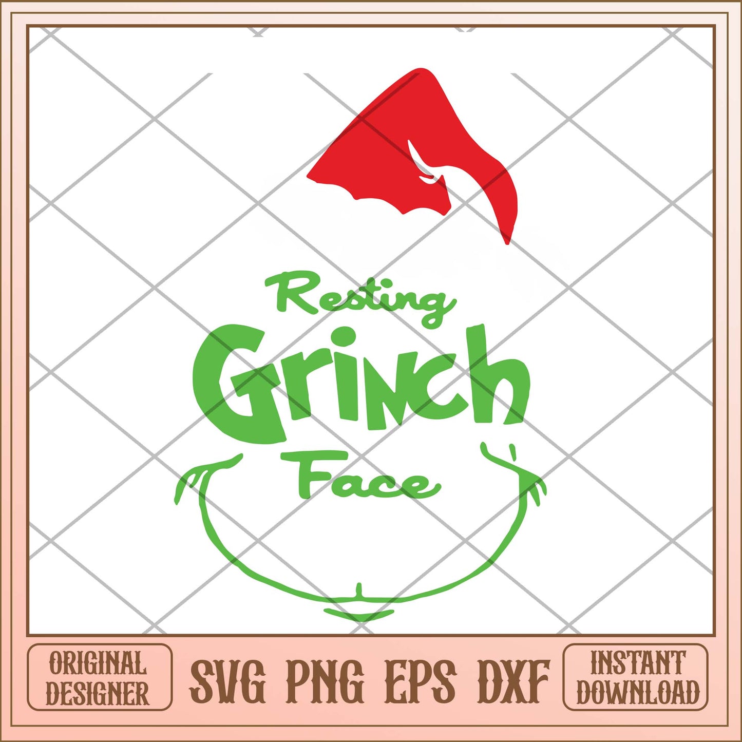 Resting Grinch face svg, Grinch resting face words svg bundle