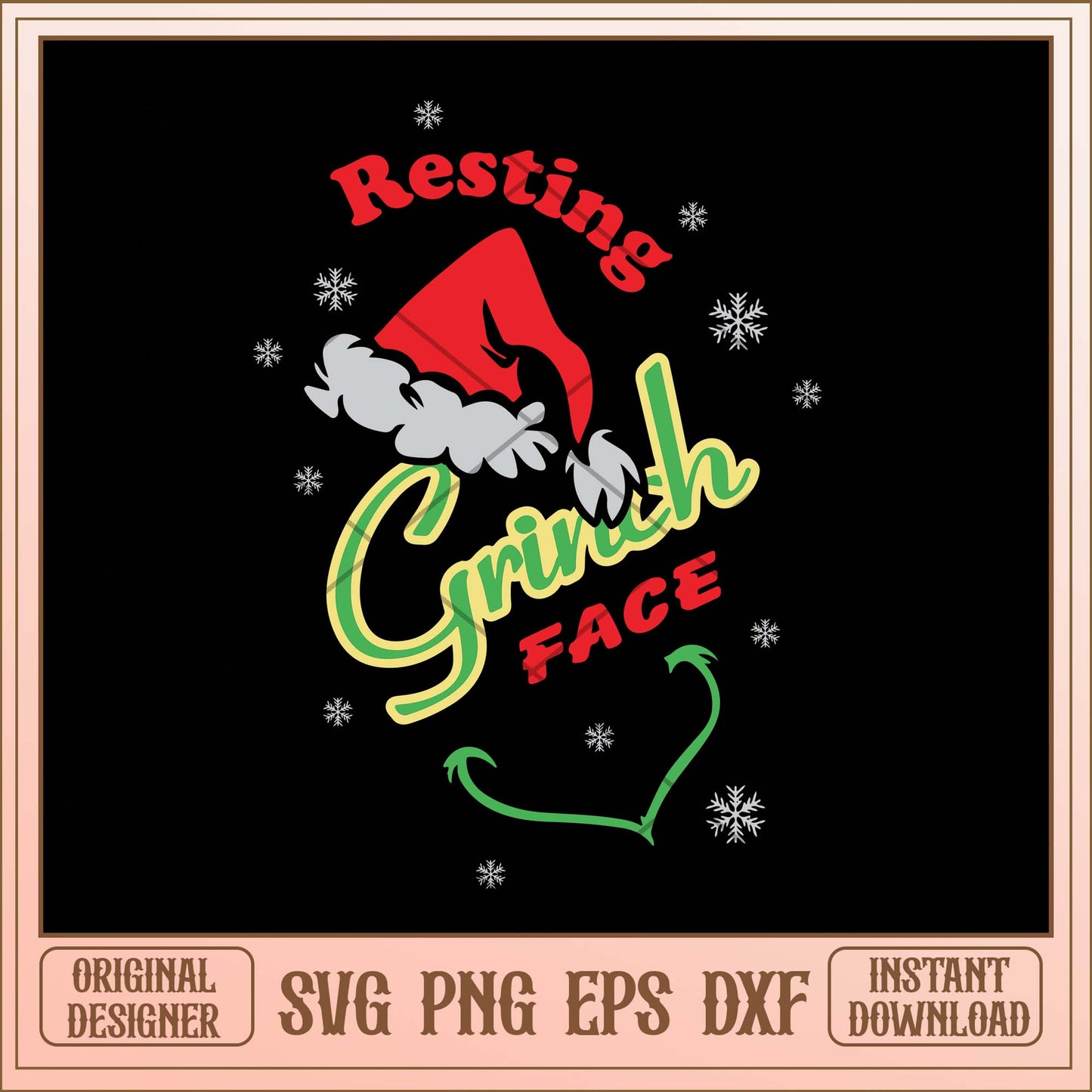 Resting grinch face svg, Grinch Christmas face svg bundle