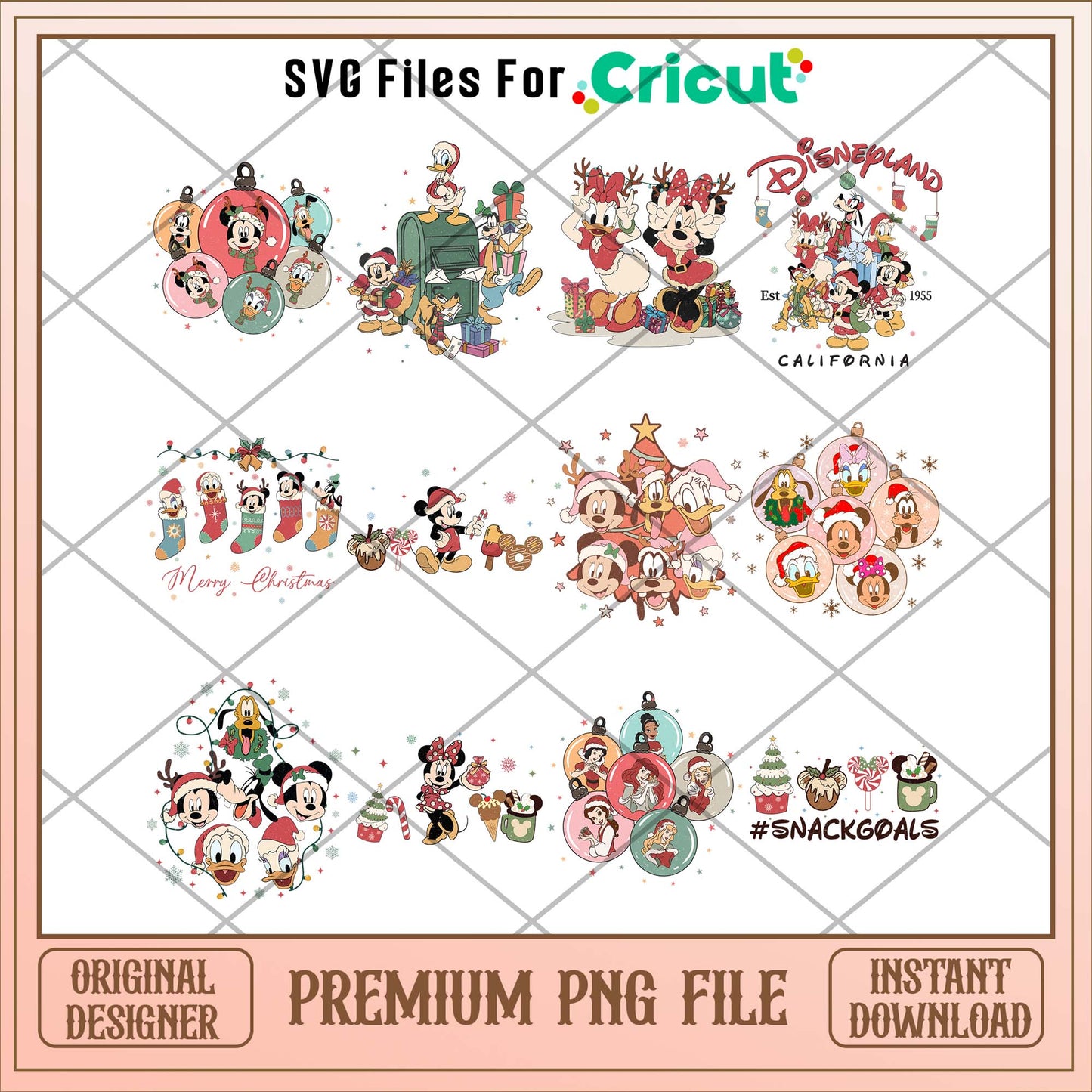 Retro Disneyland Mickey and friends png bundle