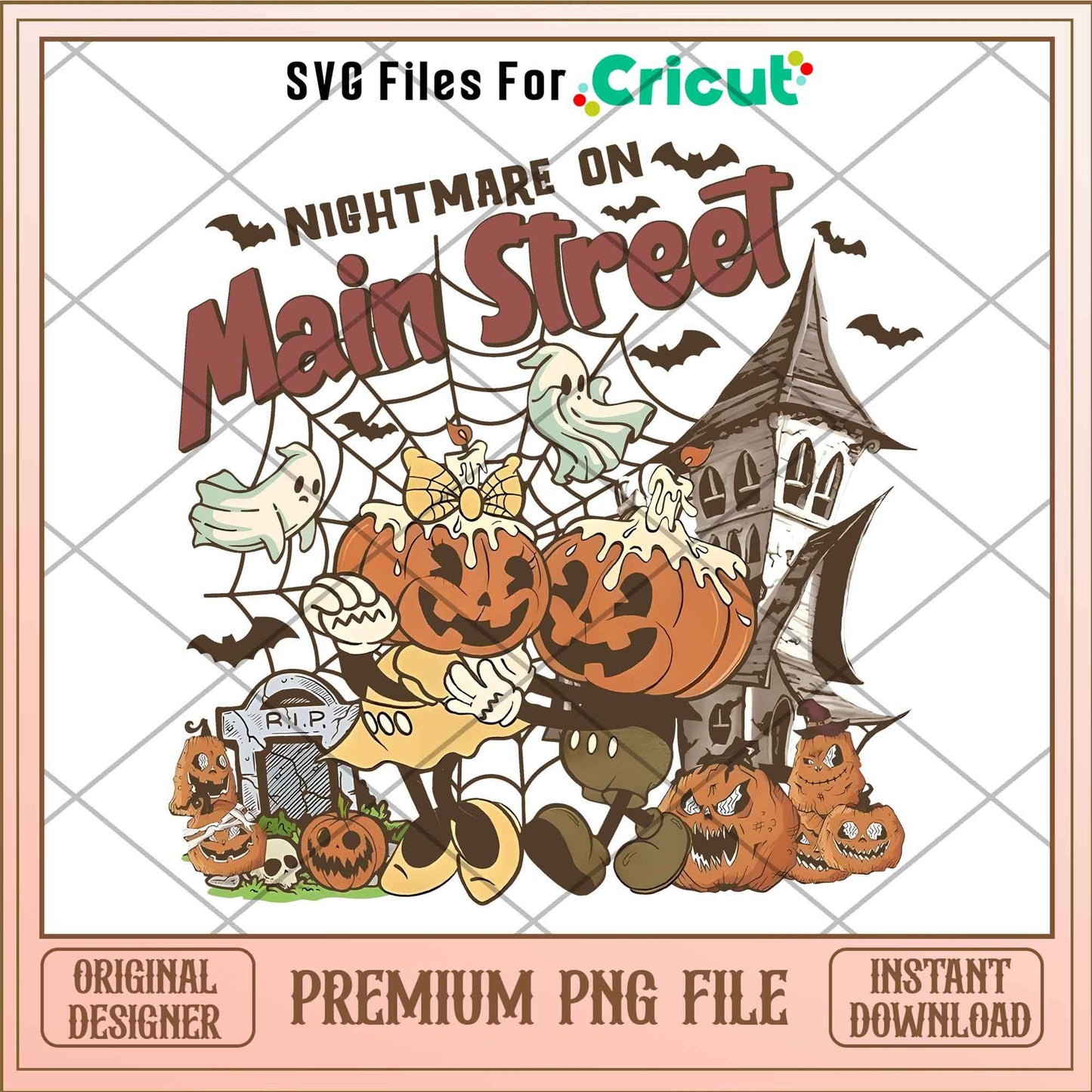 Retro Disney Nightmare Halloween Mickey and Minnie png, Disney characters png, Digital Download